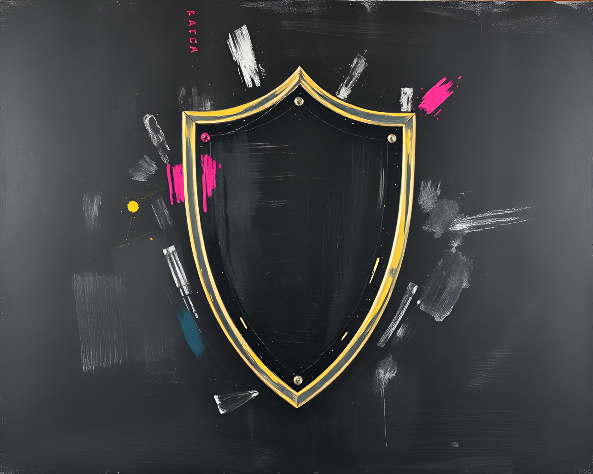 Abstract Shield Composition with Chalkboard Smudges – free AI stock image