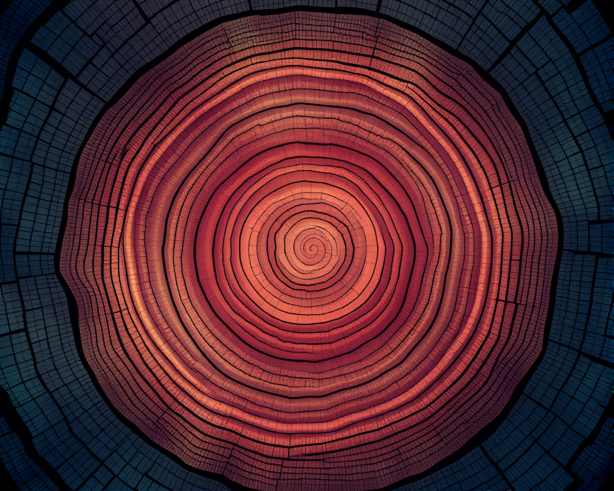 Mesmerizing Tree Ring Drum in Aurora Vector Art – free AI stock image