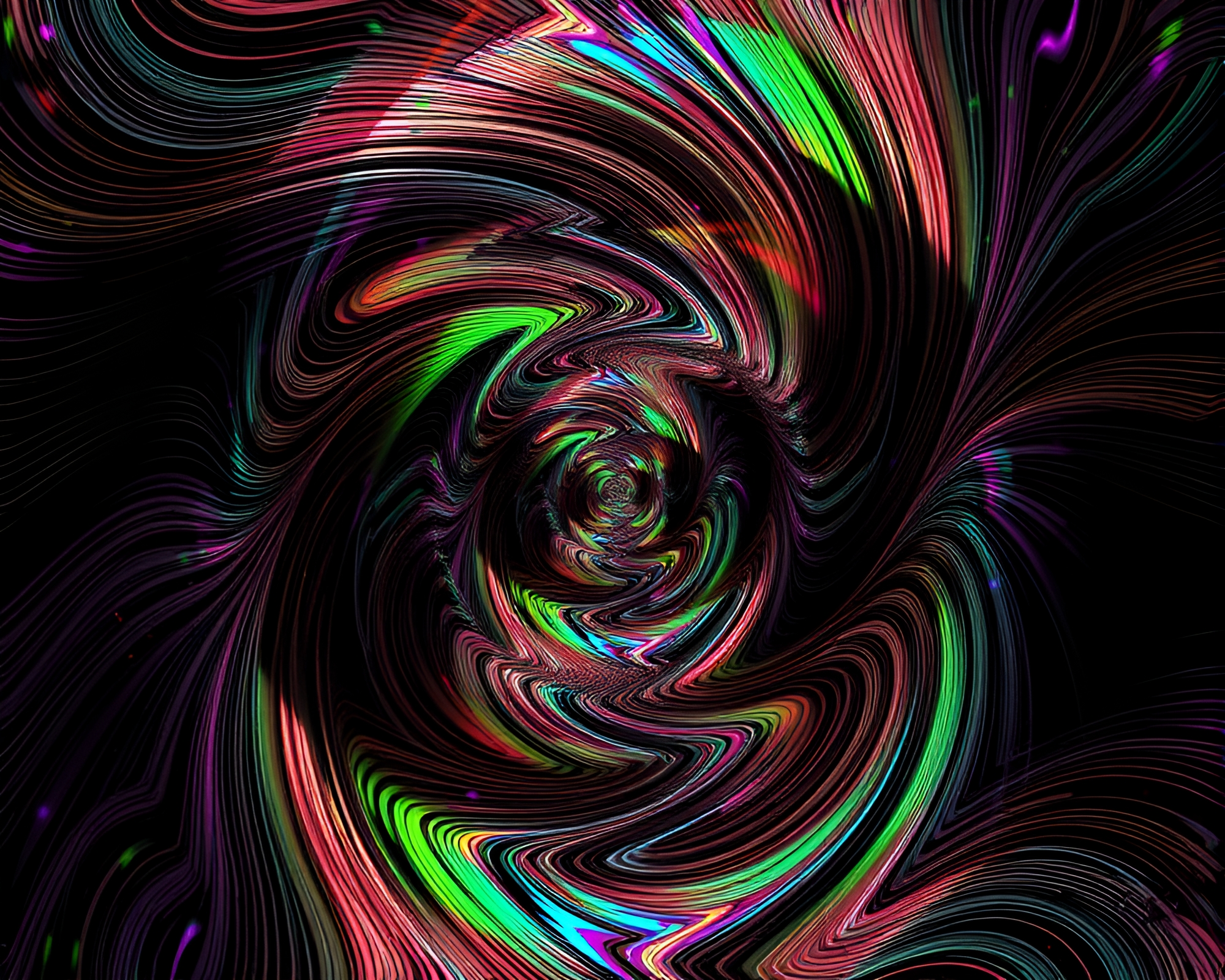 Psychedelic Swirl Hair Simulation in Prism Light – free AI stock image
