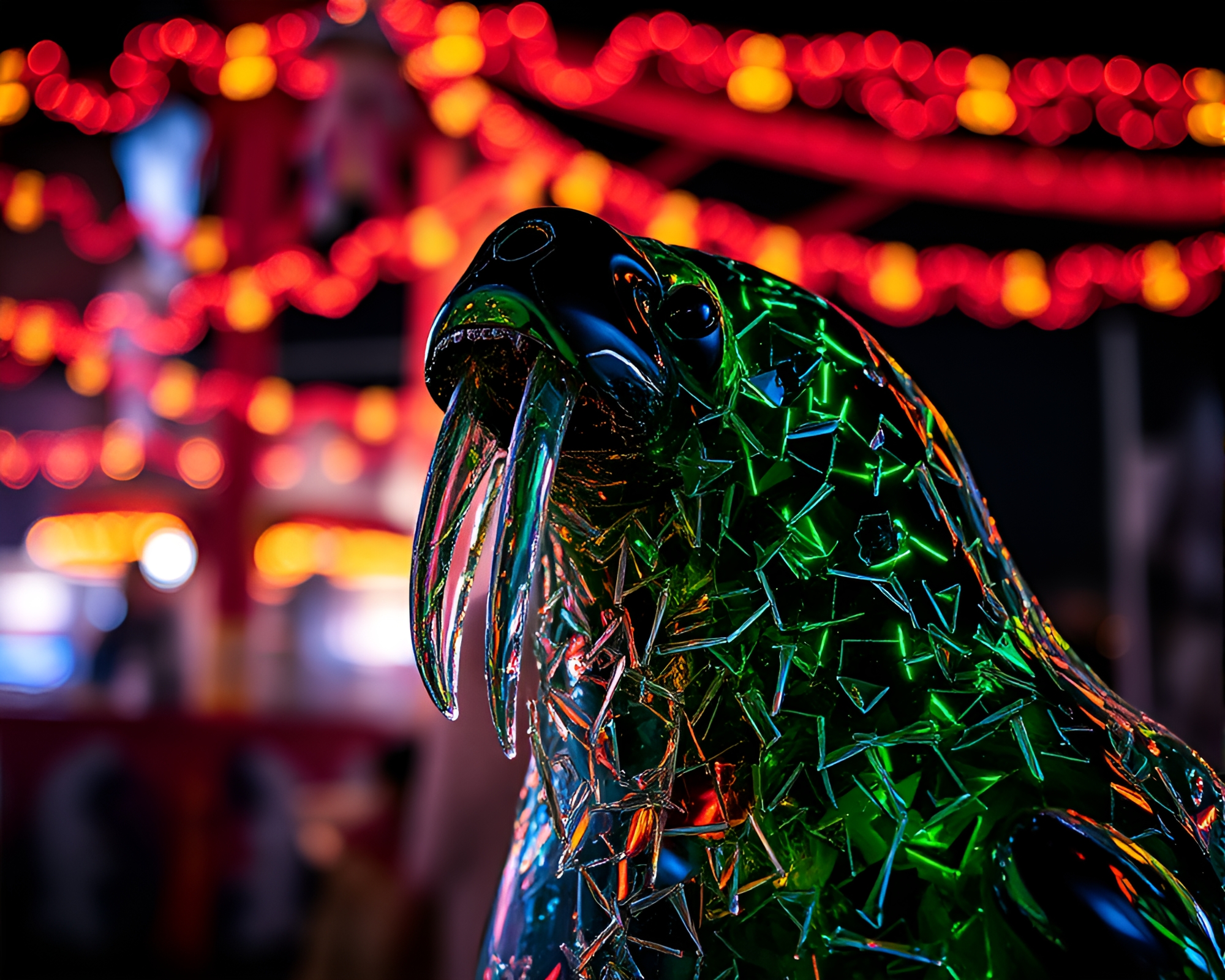 Surreal Walrus Amongst Carnival Glass Shards – free AI stock image