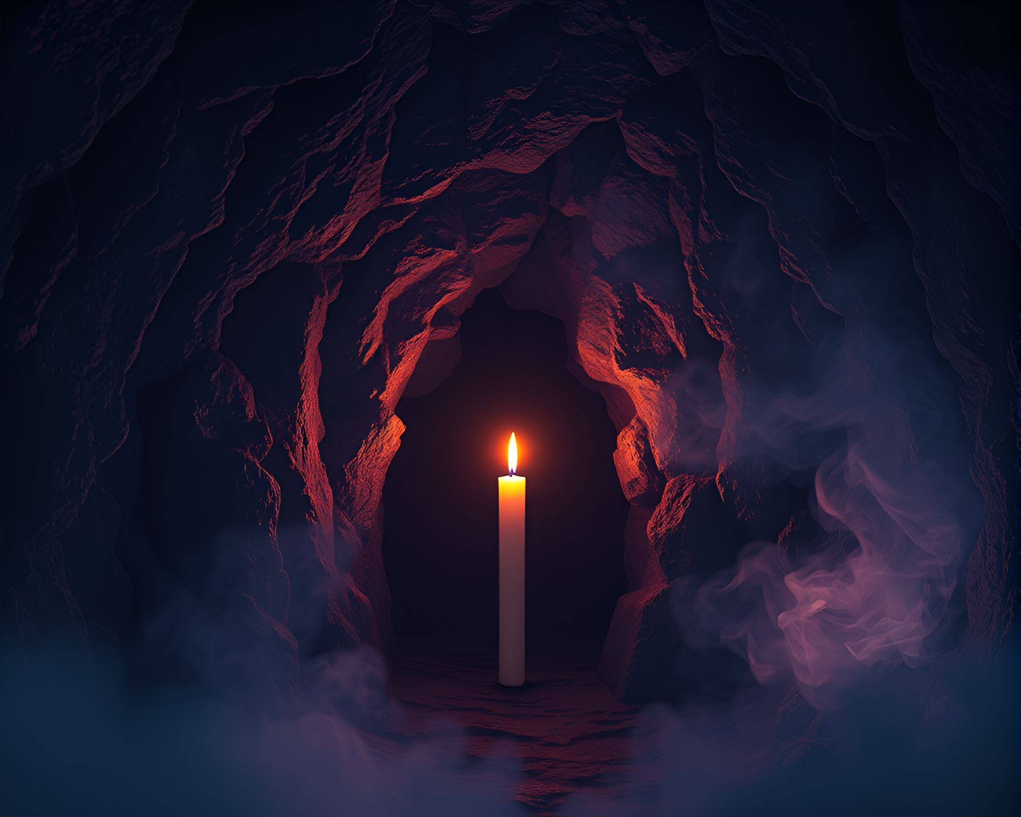 Cybernetic Portal Revealed in Dark Cave of Mysteries – free AI stock image