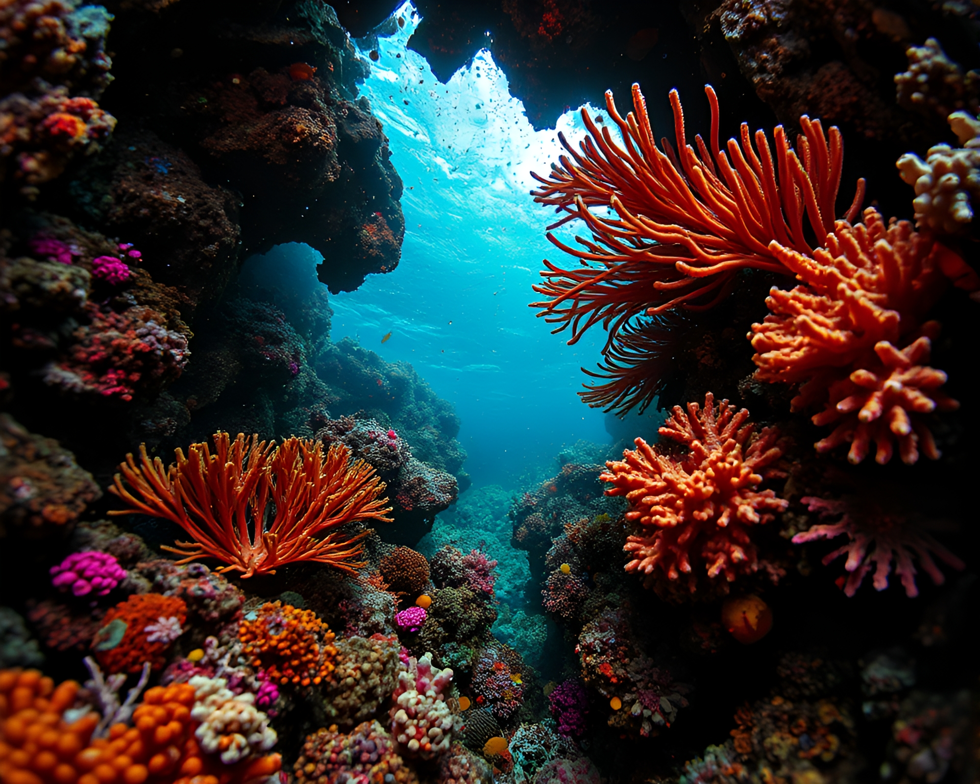 Underwater Noir Splatter: Reef – free AI stock image