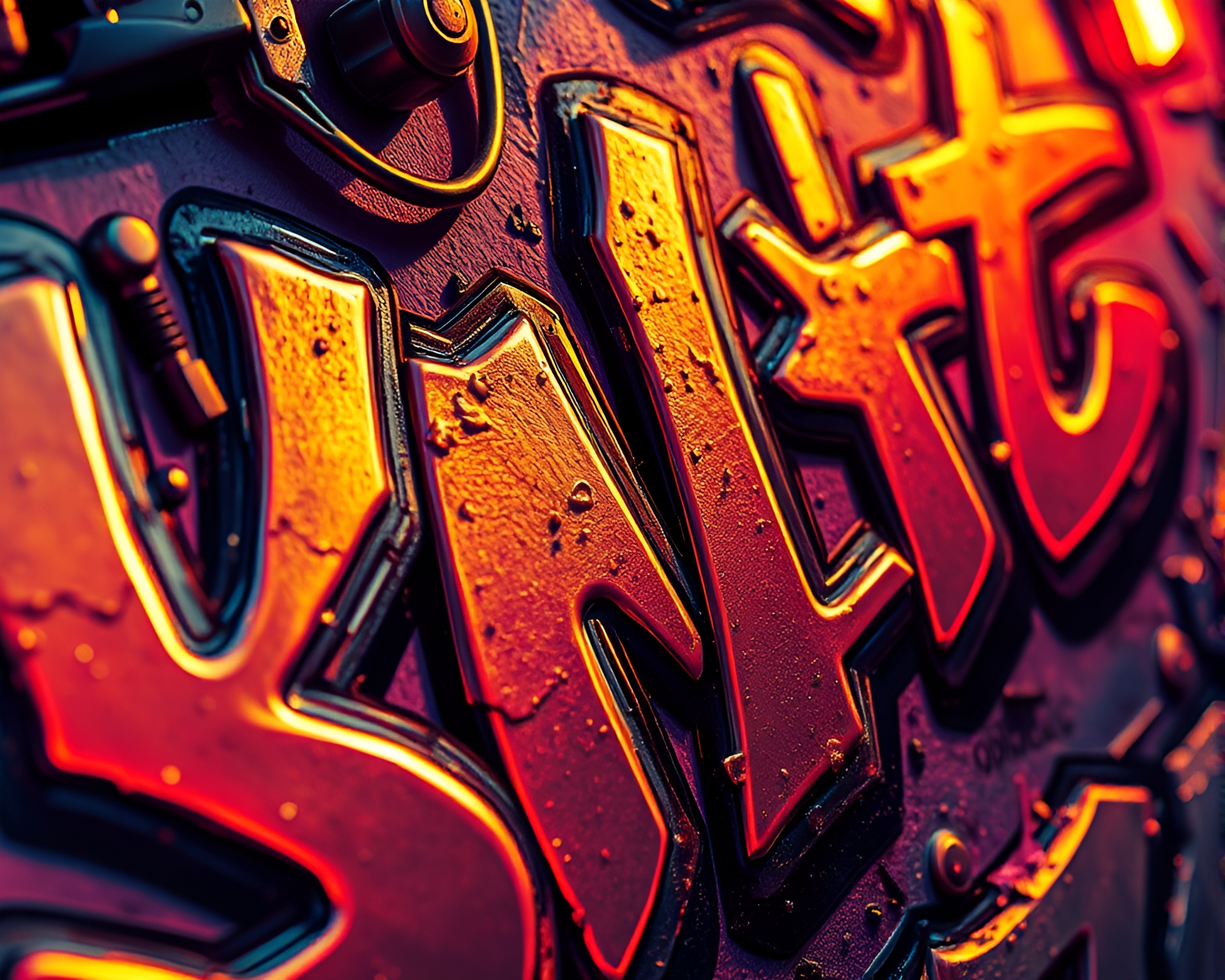 Neon Graffiti Cyberpunk Macro Detail Art – free AI stock image