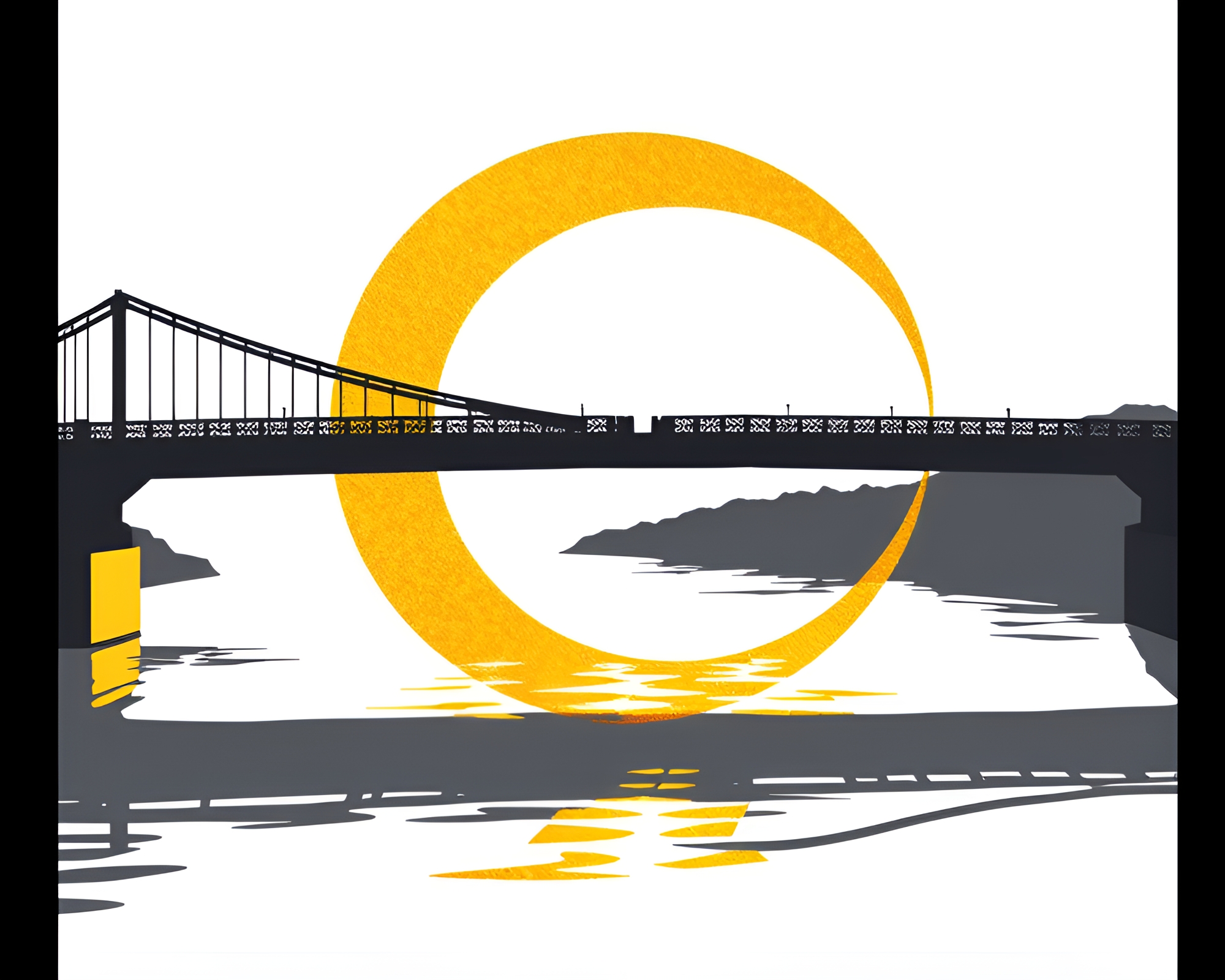 Enigmatic Eclipse Bridge in Golden Spiral Harmony – free AI stock image