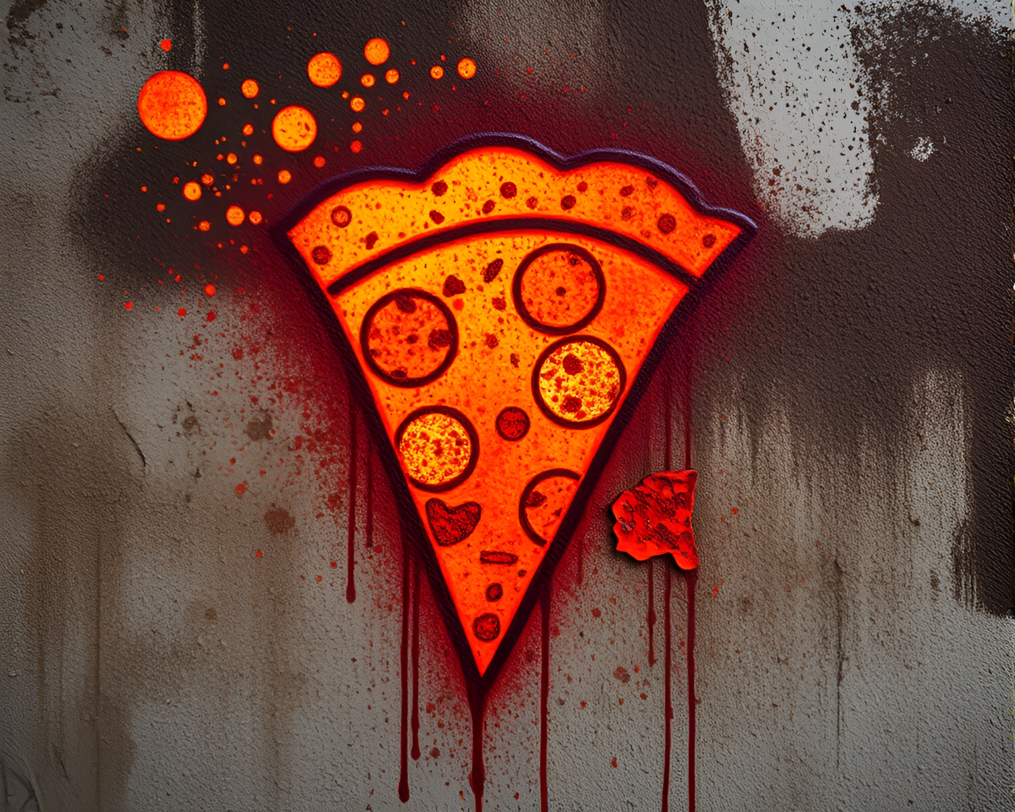 Rust Flake Pizza Slice Artwork – free AI stock image