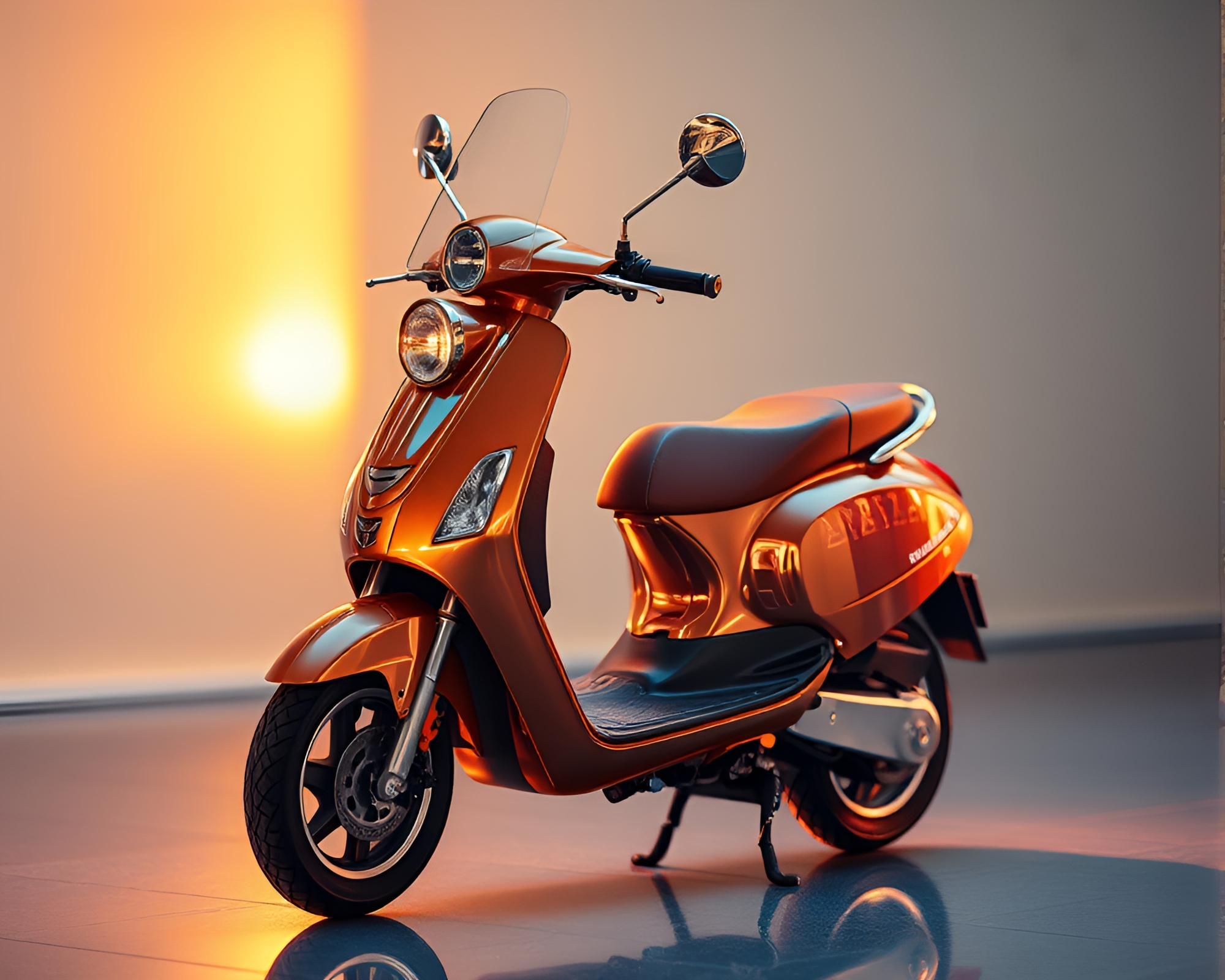 Prismatic Electric Scooter Revealed in X-Ray Bronze Sheen – free AI stock image