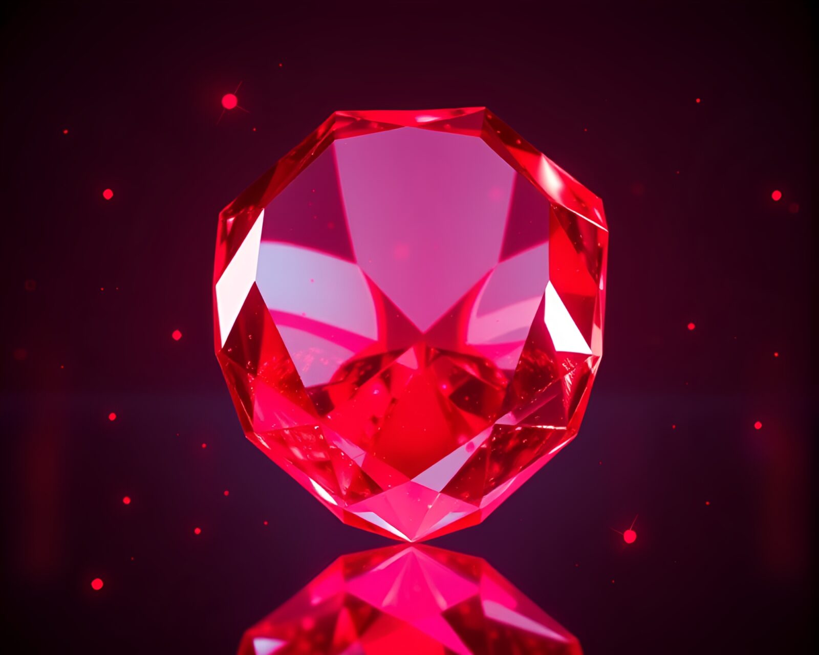 Vibrant red hues with futuristic overlays in a digital art piece