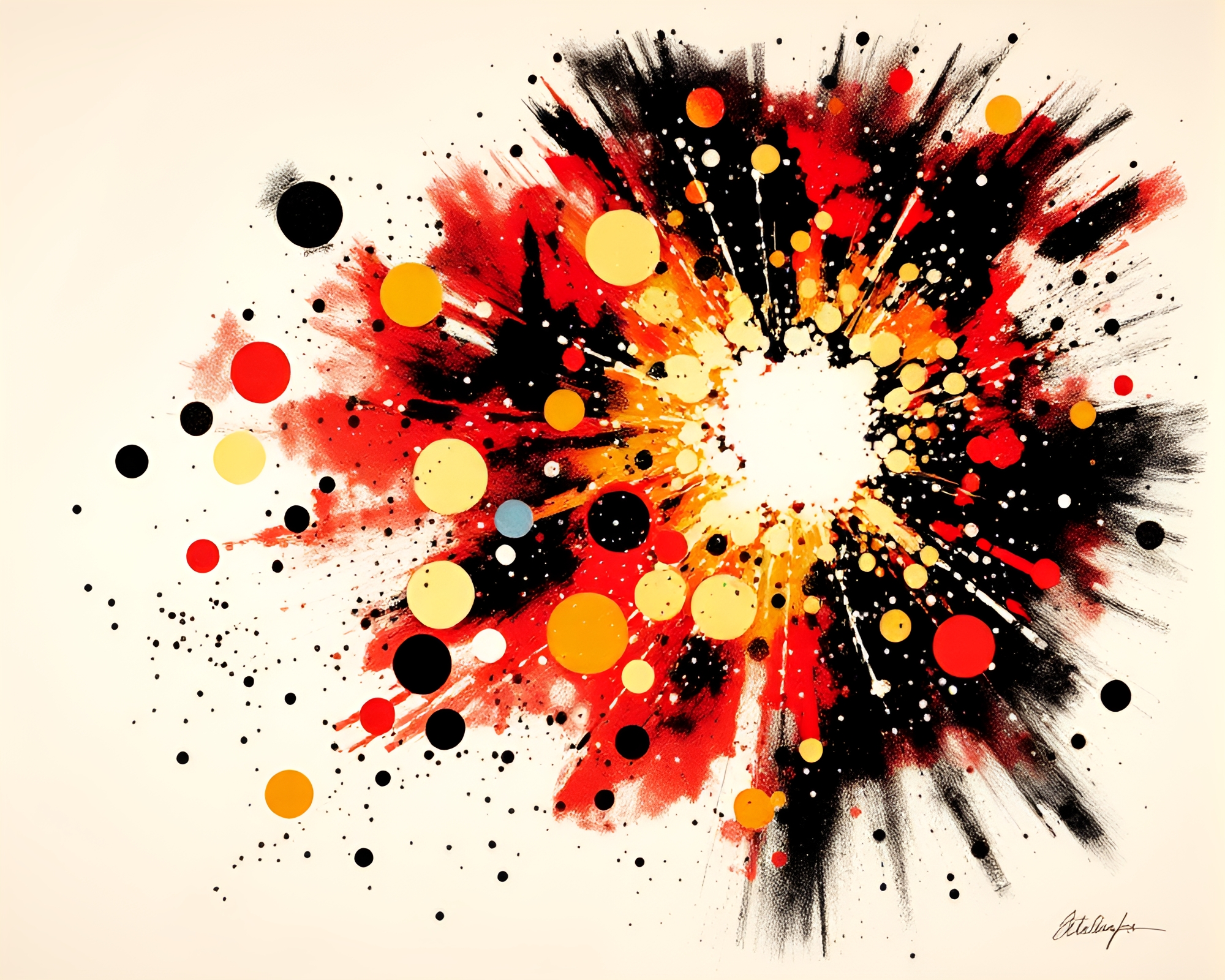 Abstract Torchlight Glow Screenprint Dots Art – free AI stock image