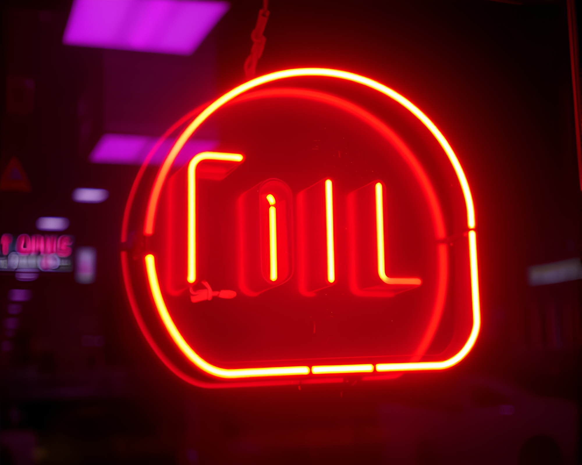 Neon Foil Stamp in Hazy Selective Illumination – free AI stock image