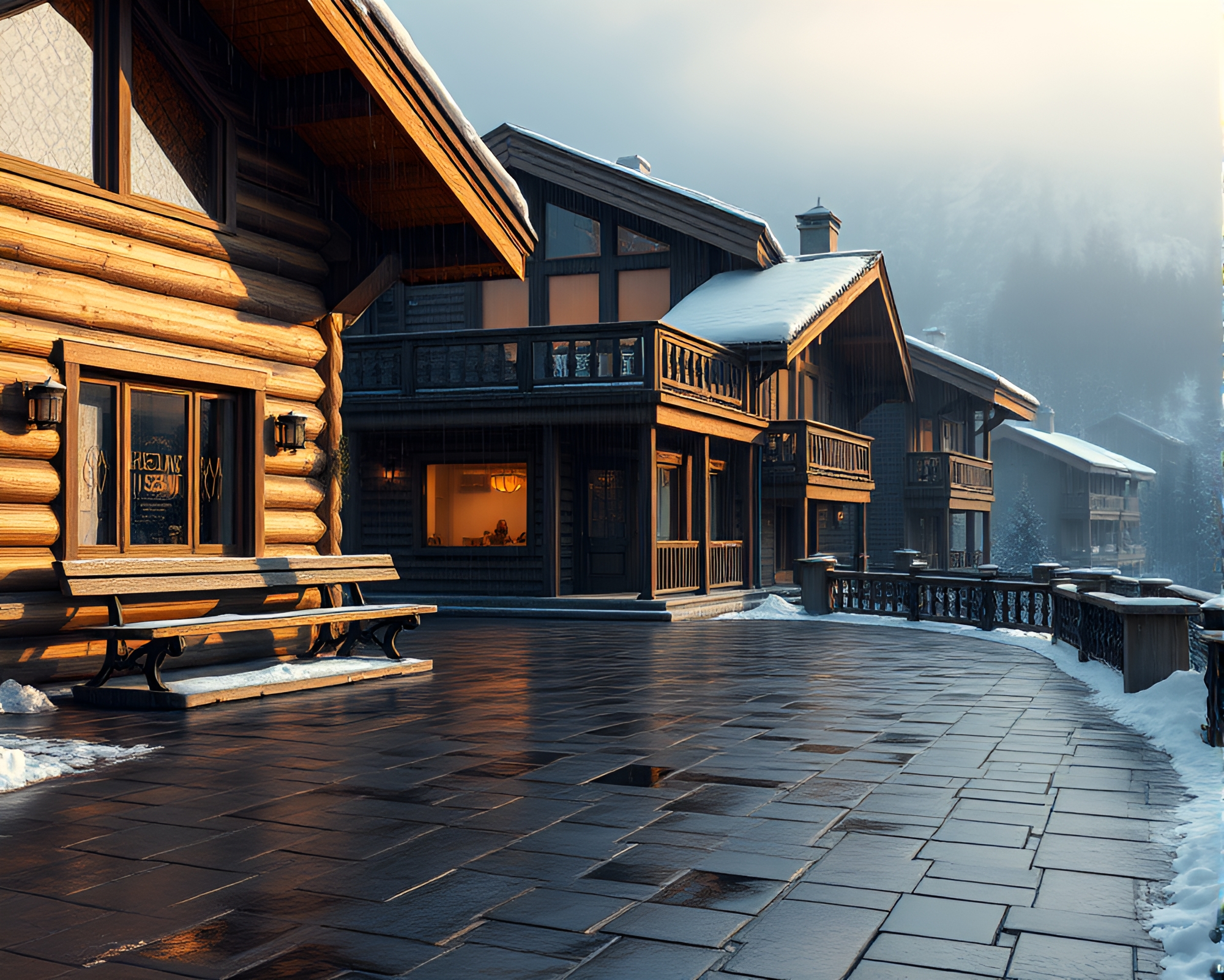 Mystical Alpine Chalet in Necromantic Shade – free AI stock image