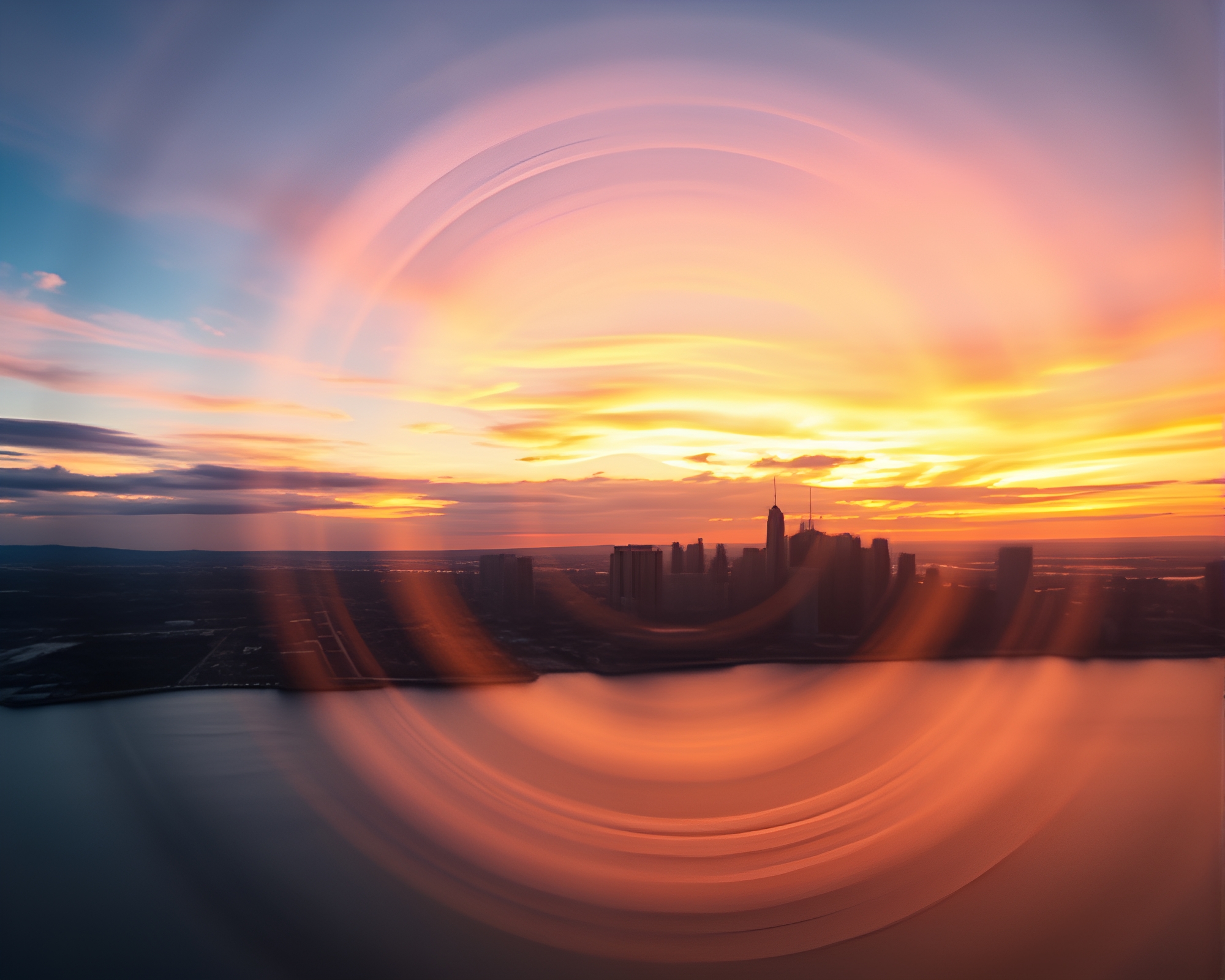 Swirling Plateau at Sunset with Softbox Lighting – free AI stock image