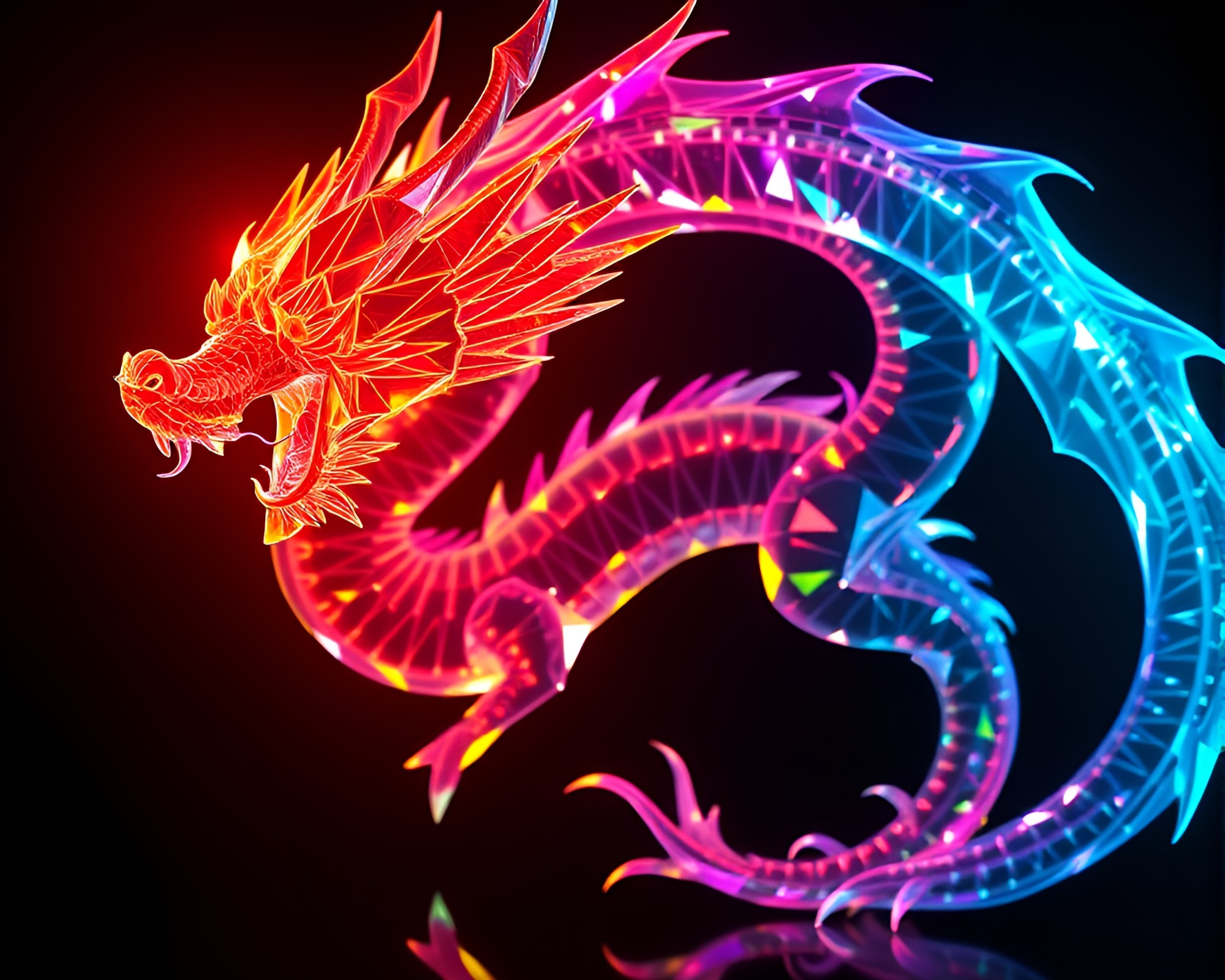 Dragon Prism Refraction in Bright Material Design Light – free AI stock image