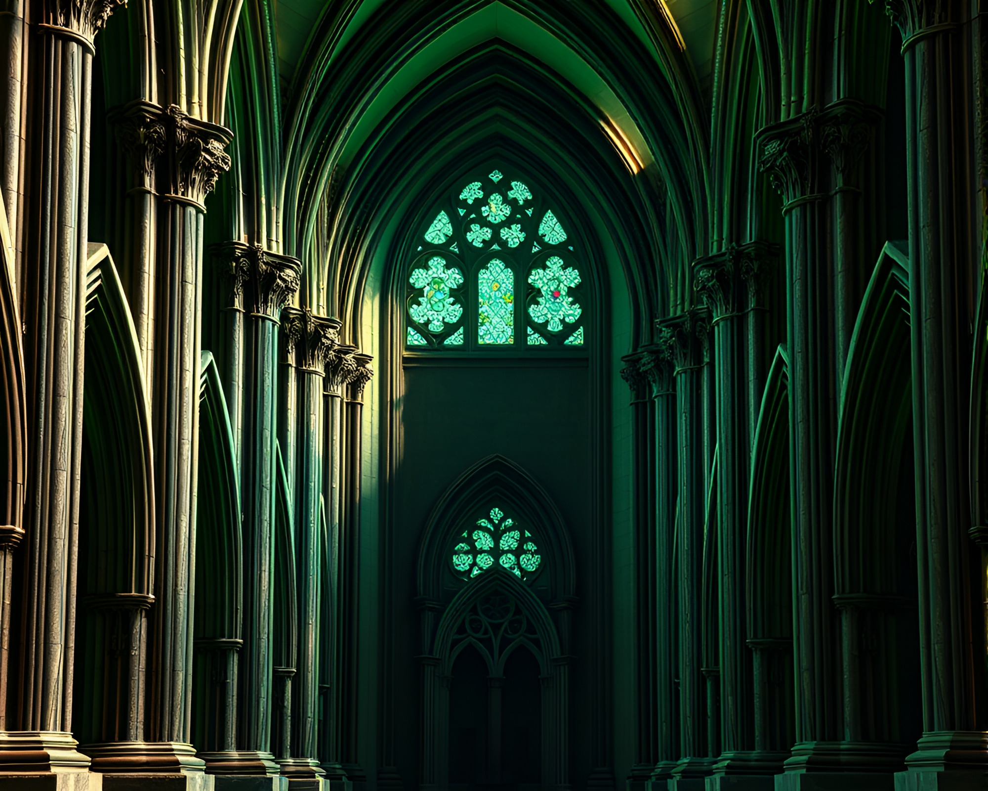Gothic Cathedral Hair Simulation Fantasy Art – free AI stock image