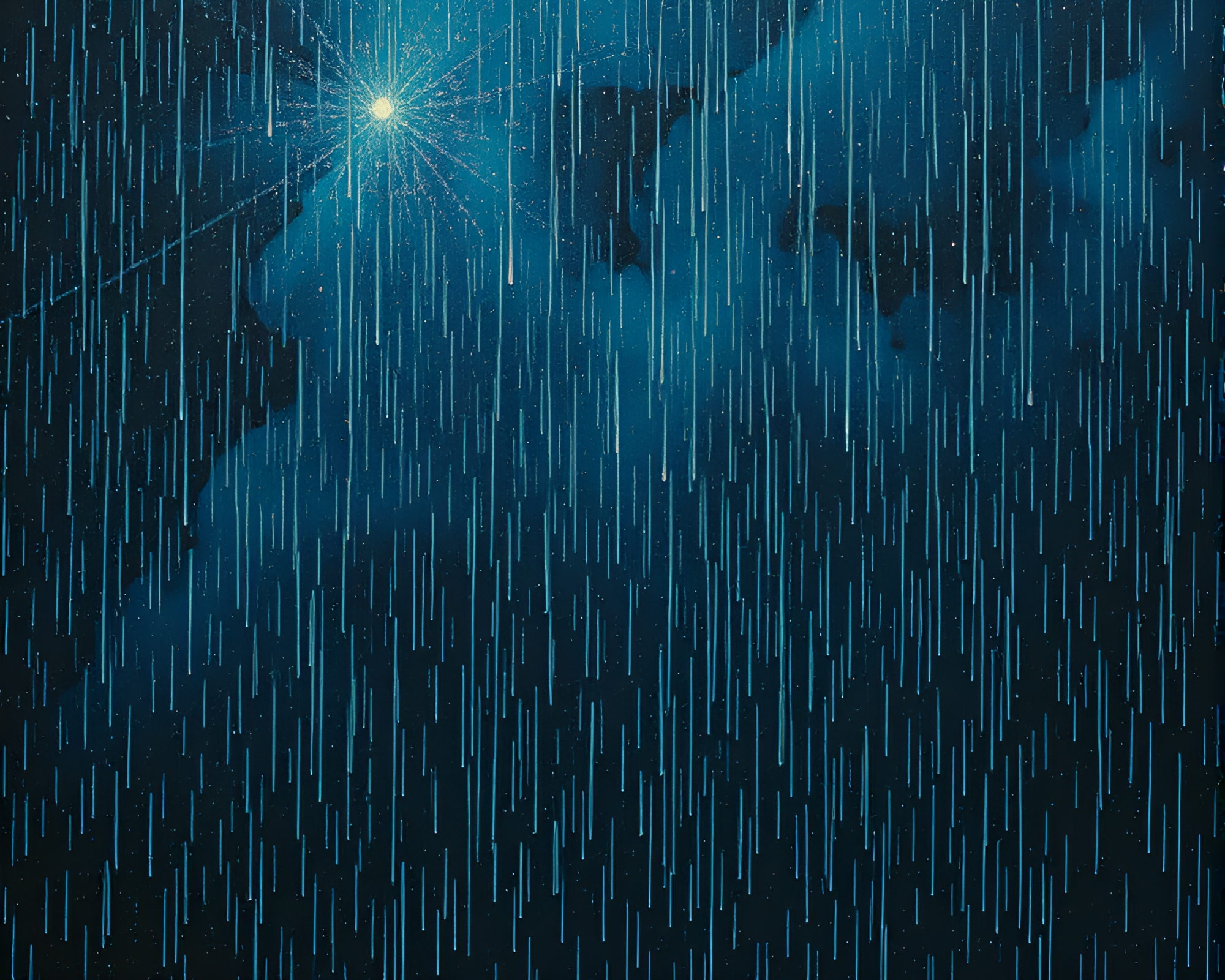 Phosphorescent Rain Droplets: Lovecraftian Dadaist Horror – free AI stock image