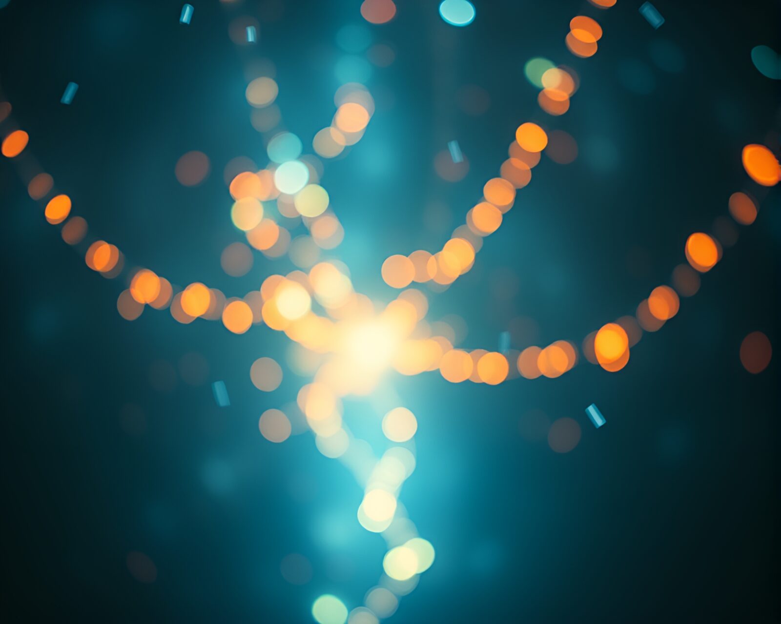 Illustration of nymph surrounded by beautiful light leaks from above