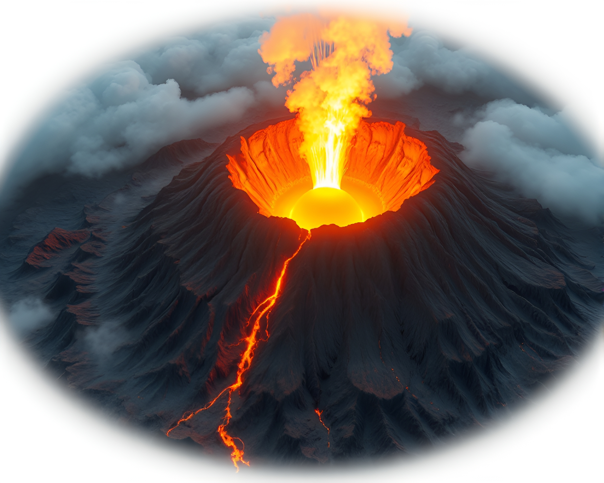 Volcanic Cathedral: Zoom Burst Photogrammetry Art – free AI stock image