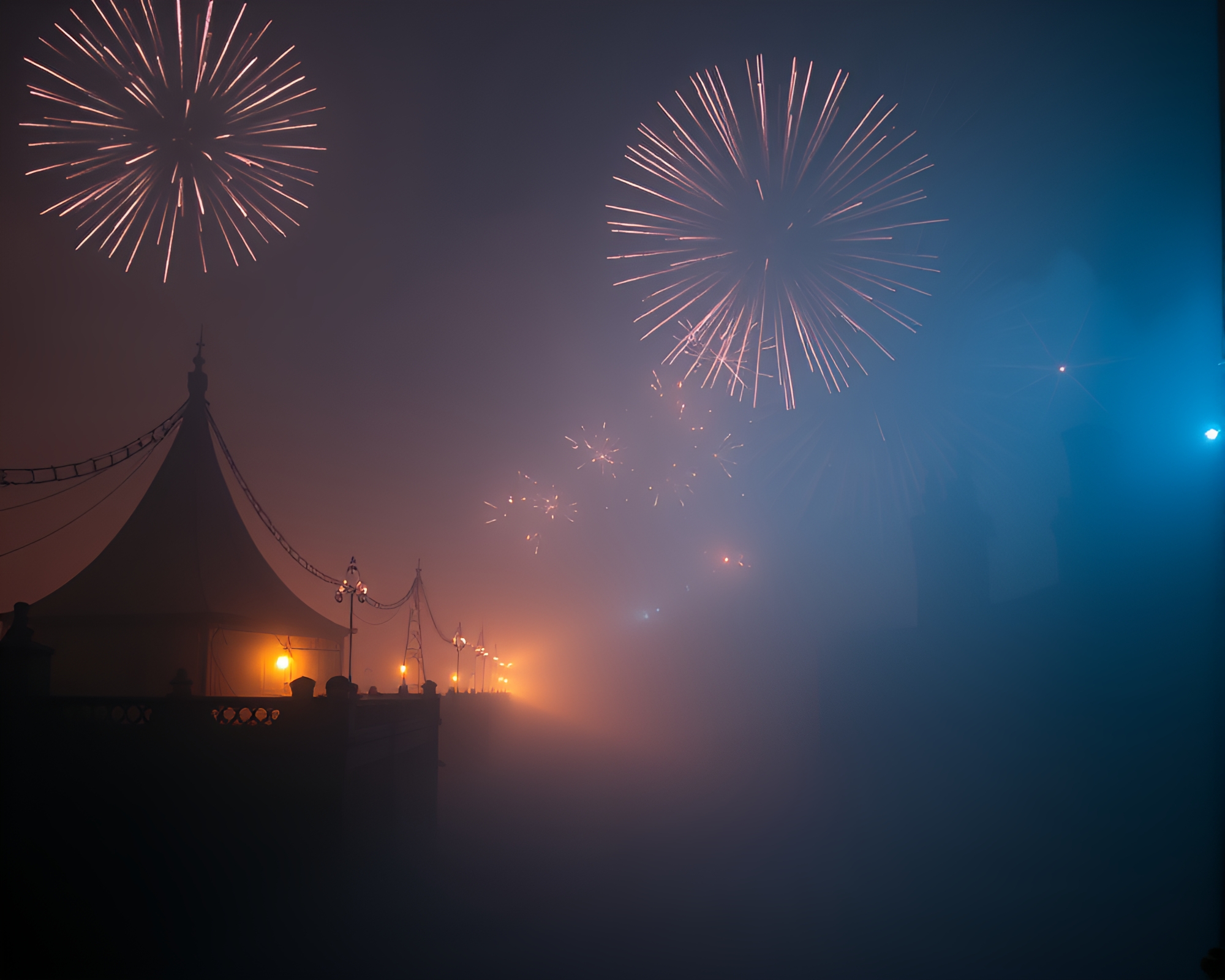 Festival of Cosmic Horrors: Otherworldly Fireworks Display – free AI stock image