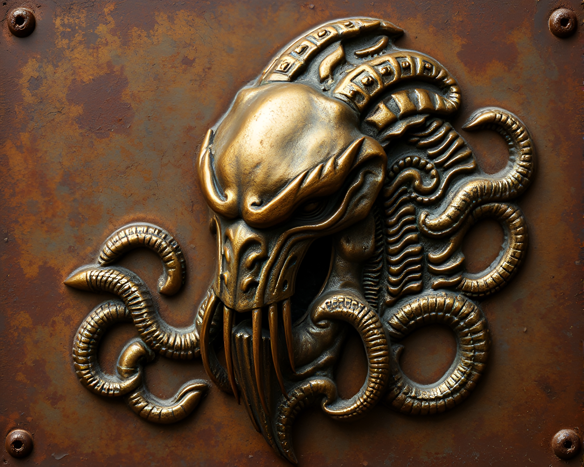 Leviathan Glimmer: Maximalist Design Inspired by Rust Patina – free AI stock image
