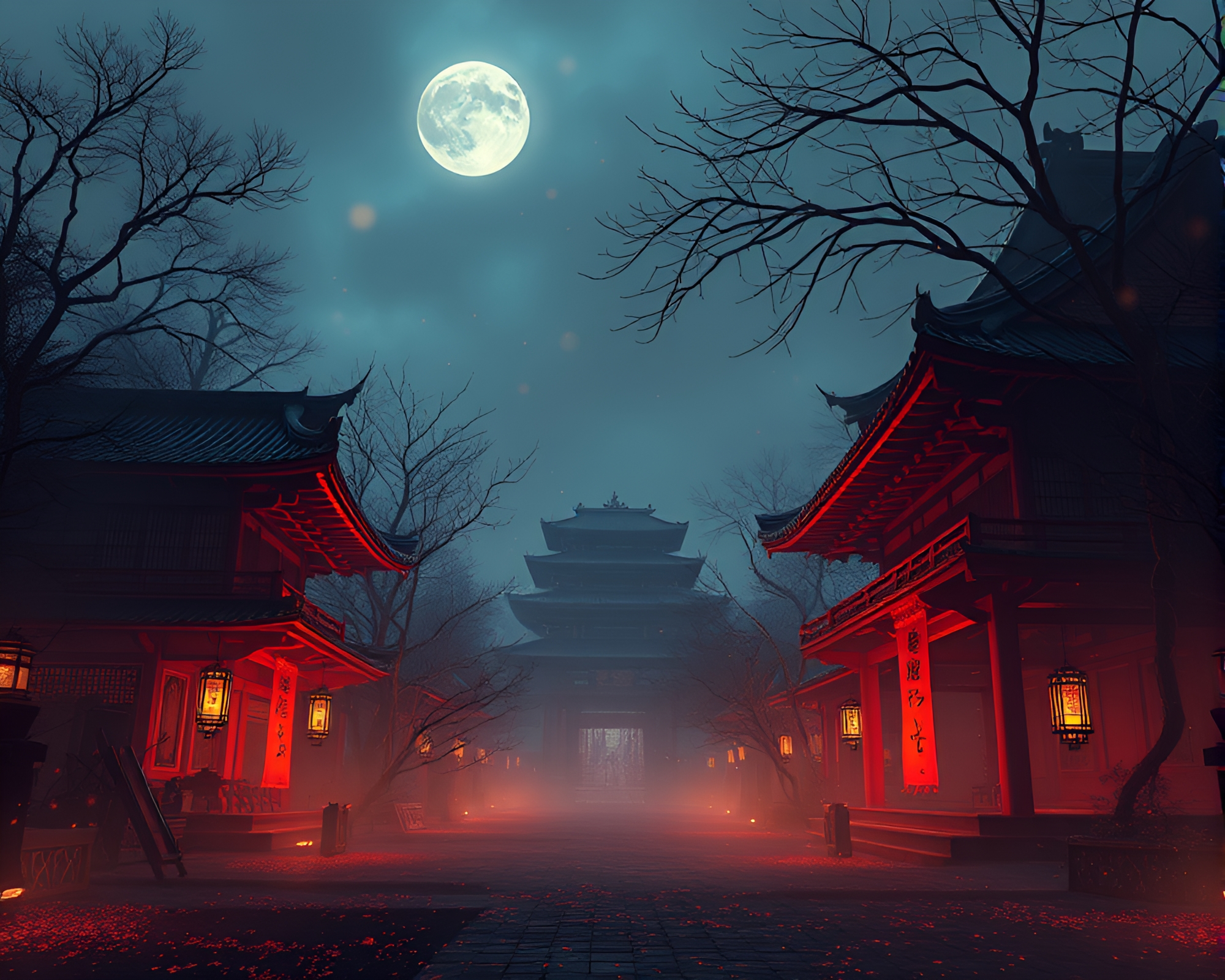 Samurai Sword in Digital Twilight Haze – free AI stock image