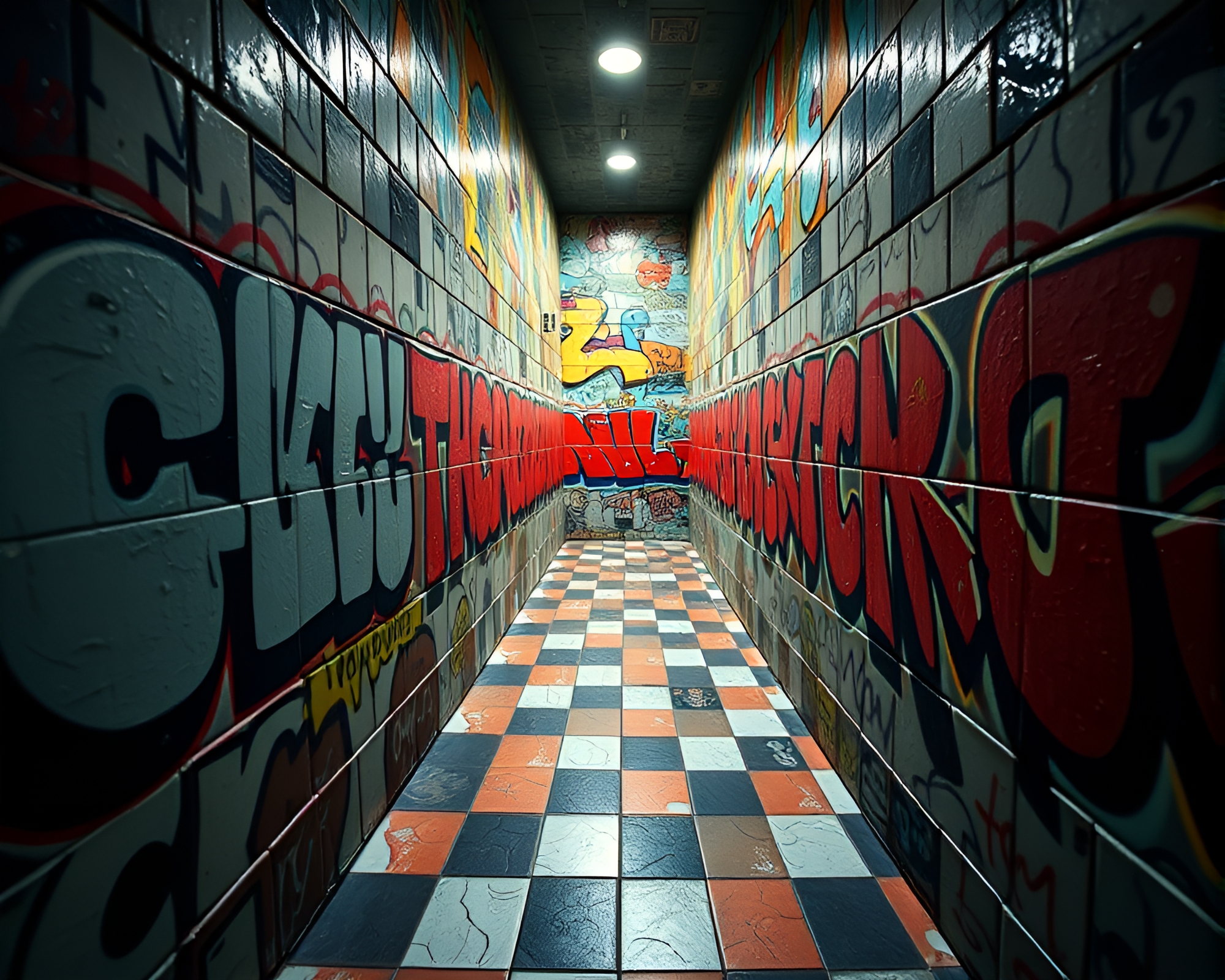 Escher-inspired Graffiti Art with Softbox Lighting – free AI stock image