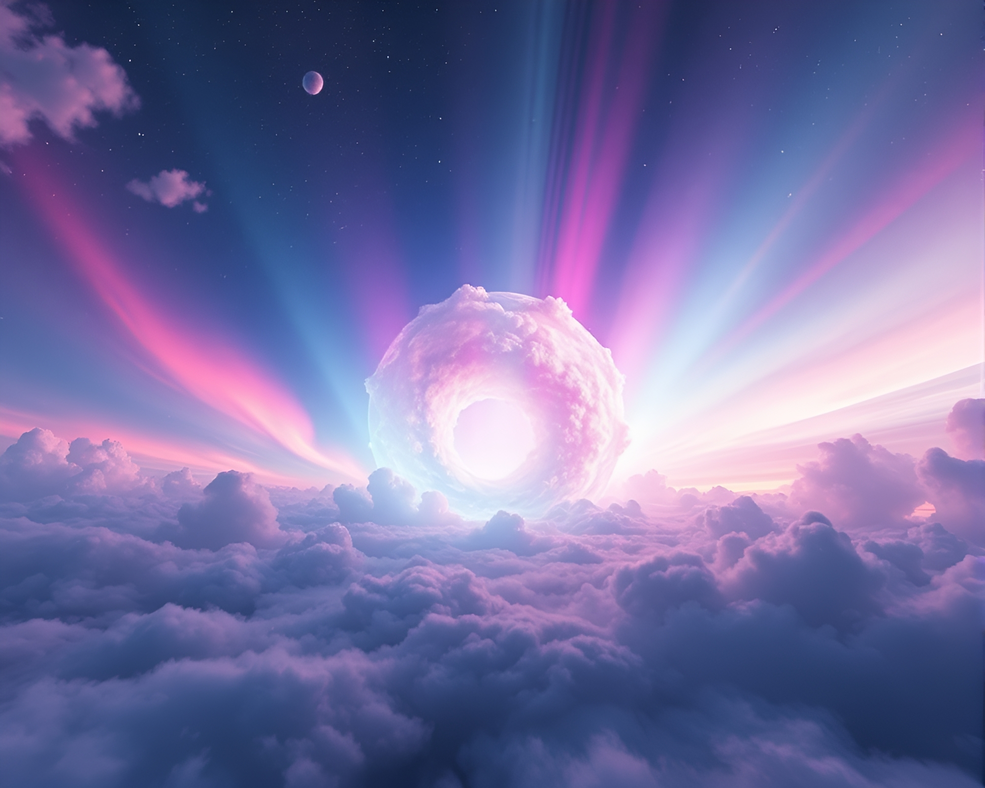 Interdimensional Gateway: Expansive Multiverse Portal at Twilight – free AI stock image