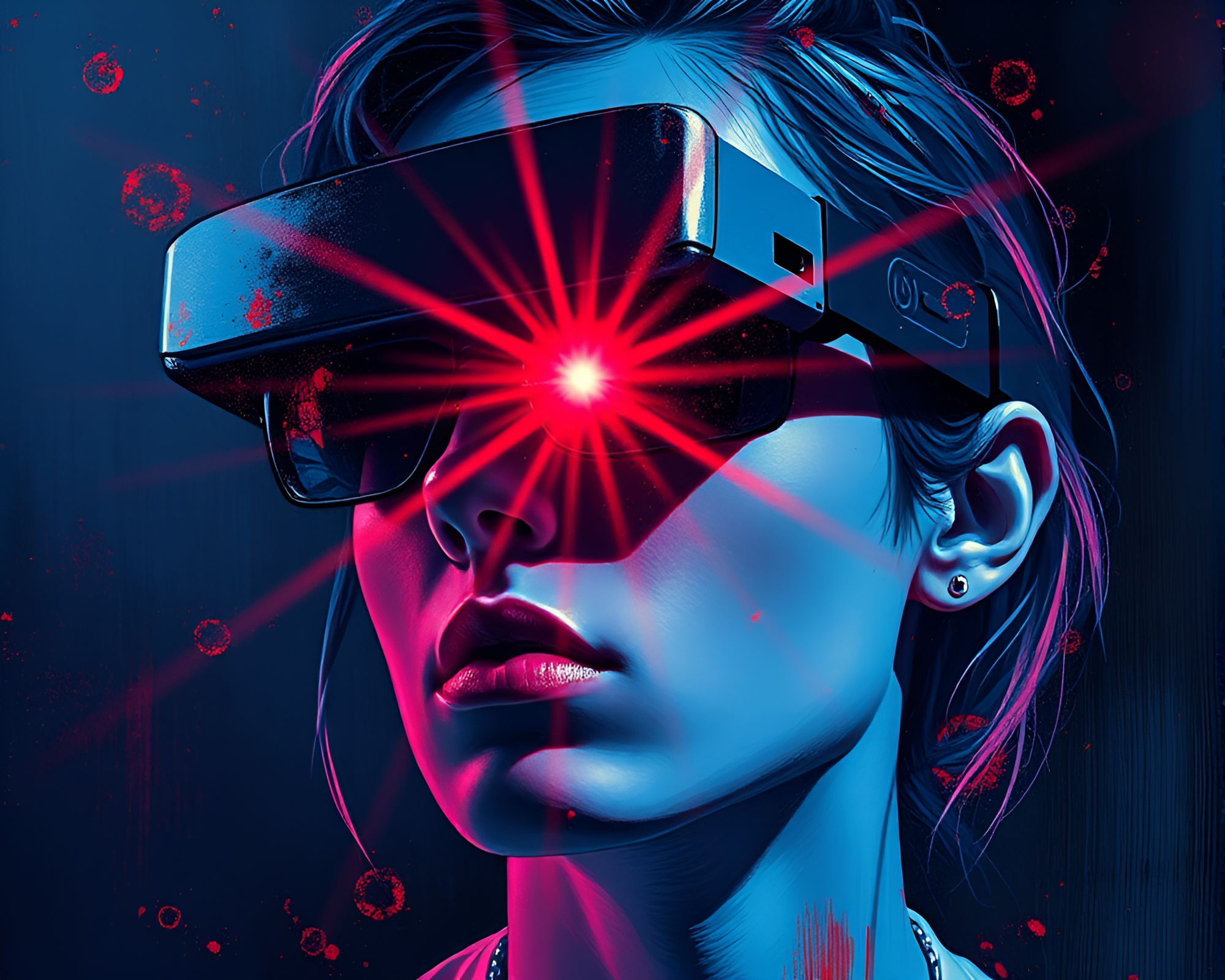 Futuristic Lens Flare with Augmented Reality Glasses – free AI stock image