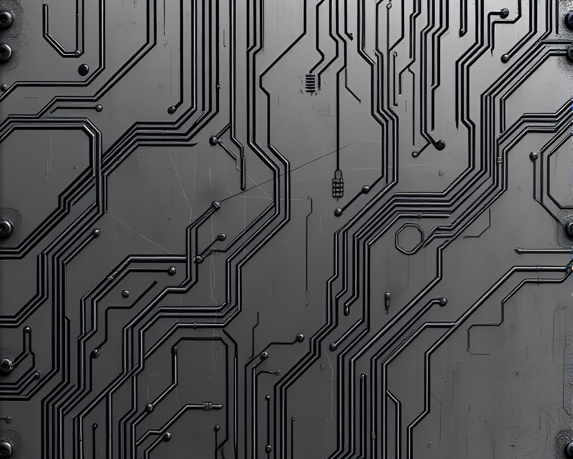 Steampunk Circuit Board: Metallic Scratches Fantasy Illustration – free AI stock image