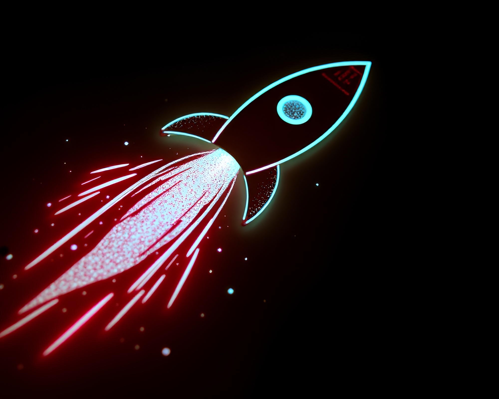 Engraved Rocket Launch in Glow-in-the-Dark Sky – free AI stock image