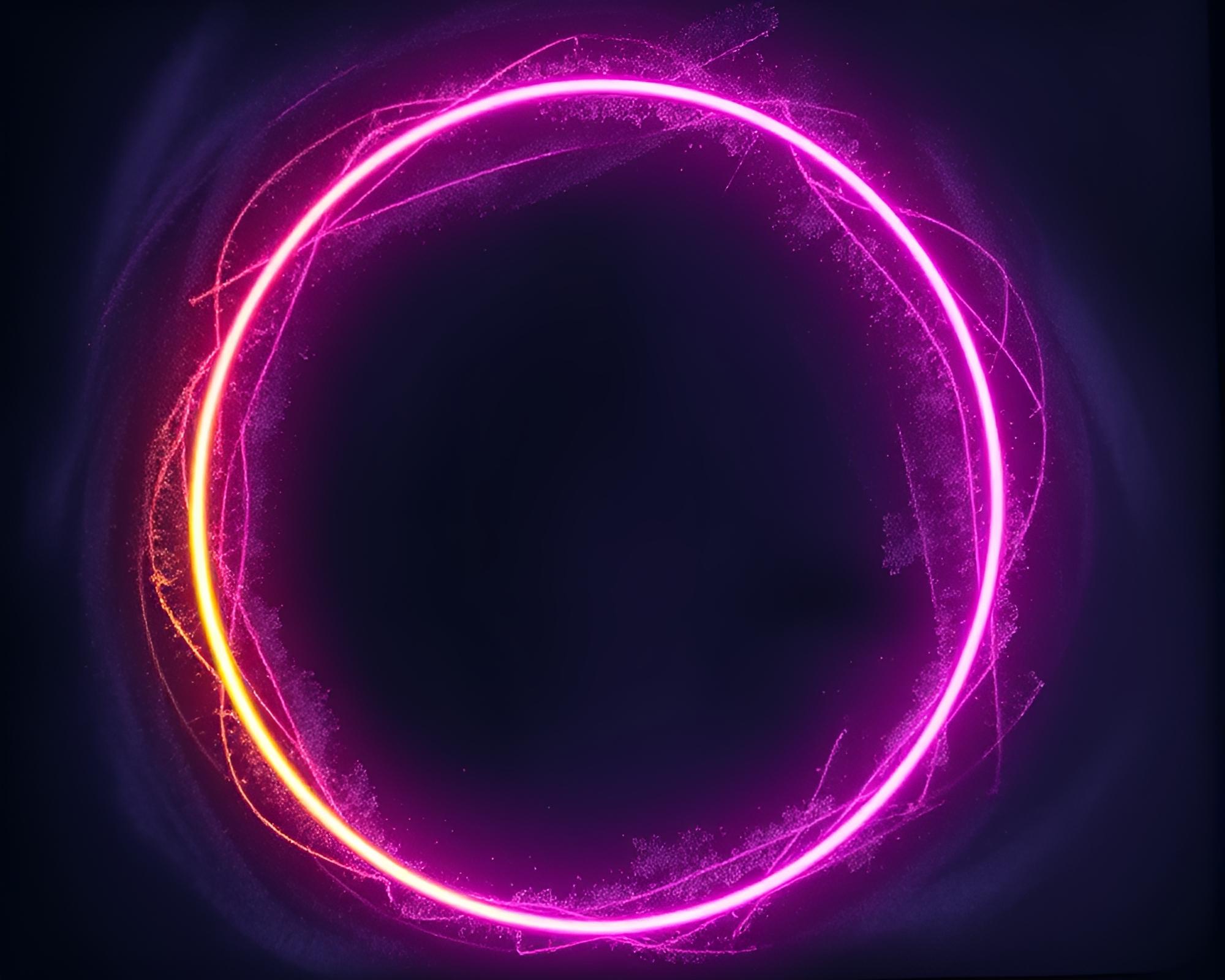 Pastel Magic Circle Illuminated by Neon Tubing – free AI stock image