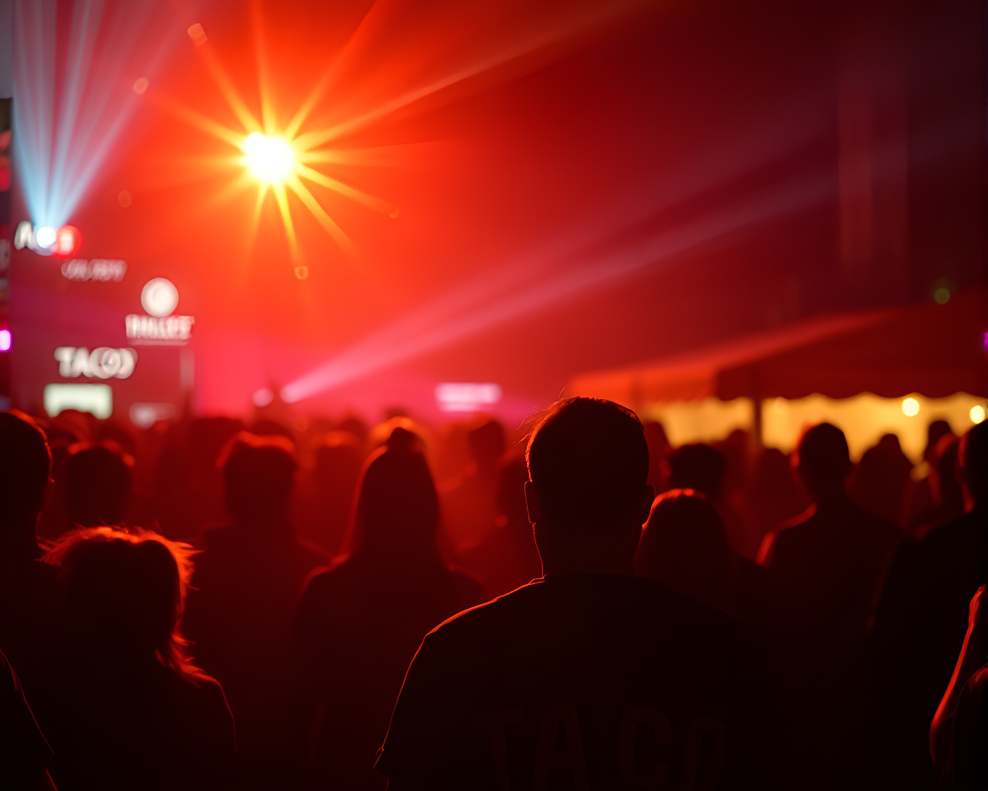Night Market Taco Crowd in Thermal Silhouette – free AI stock image