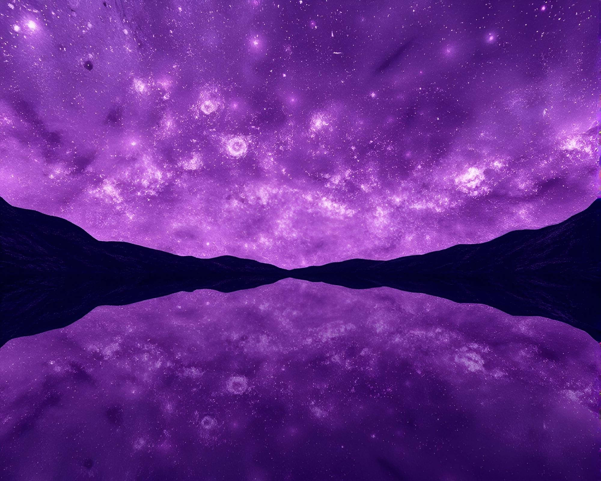 Parallel Universe Reflection in Amethyst Shades – free AI stock image