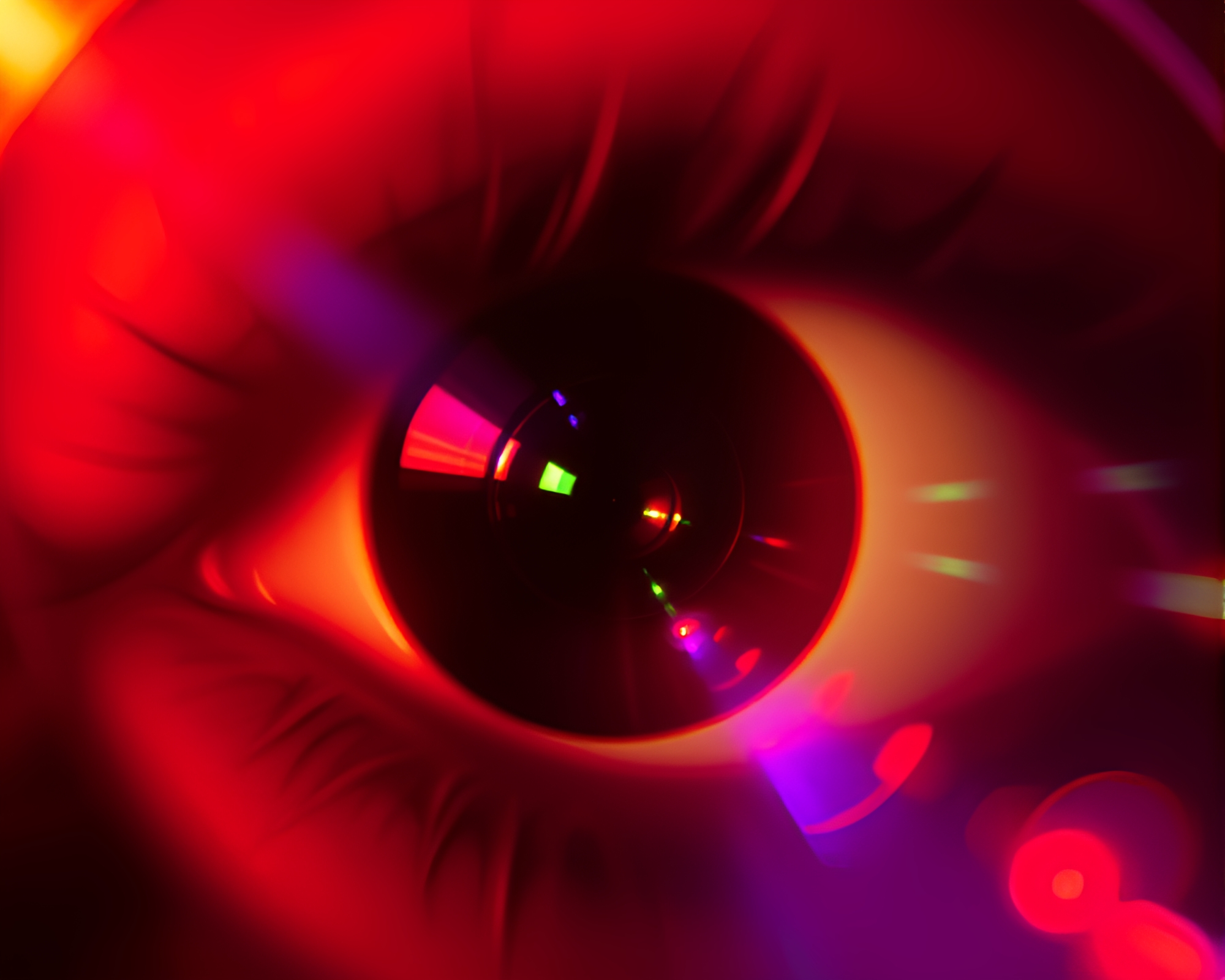 Siren’s Ultraviolet Dystopia: Lens Swirl Distortion – free AI stock image