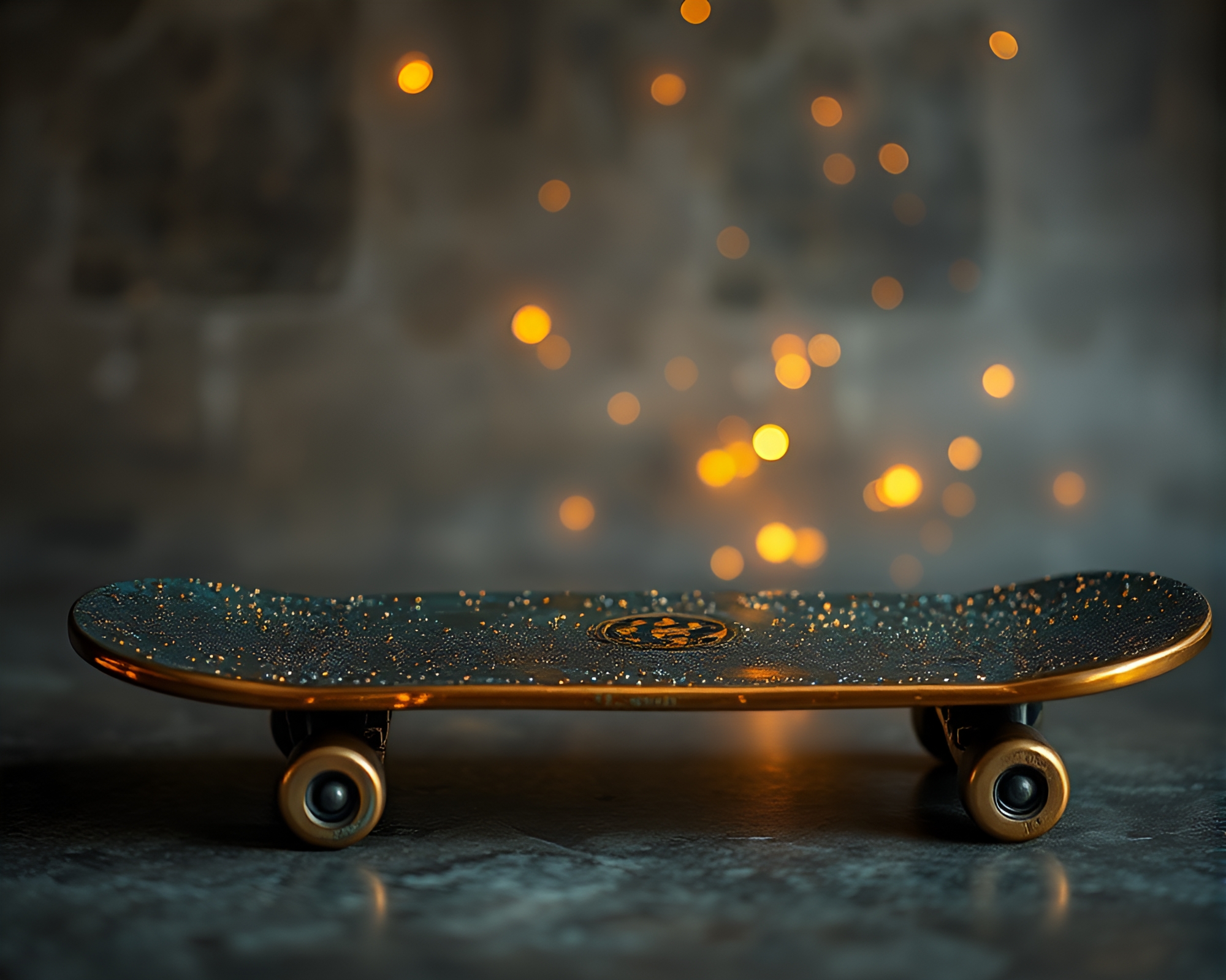 Bronze Skateboarder in Écorché Fairy Light Study – free AI stock image