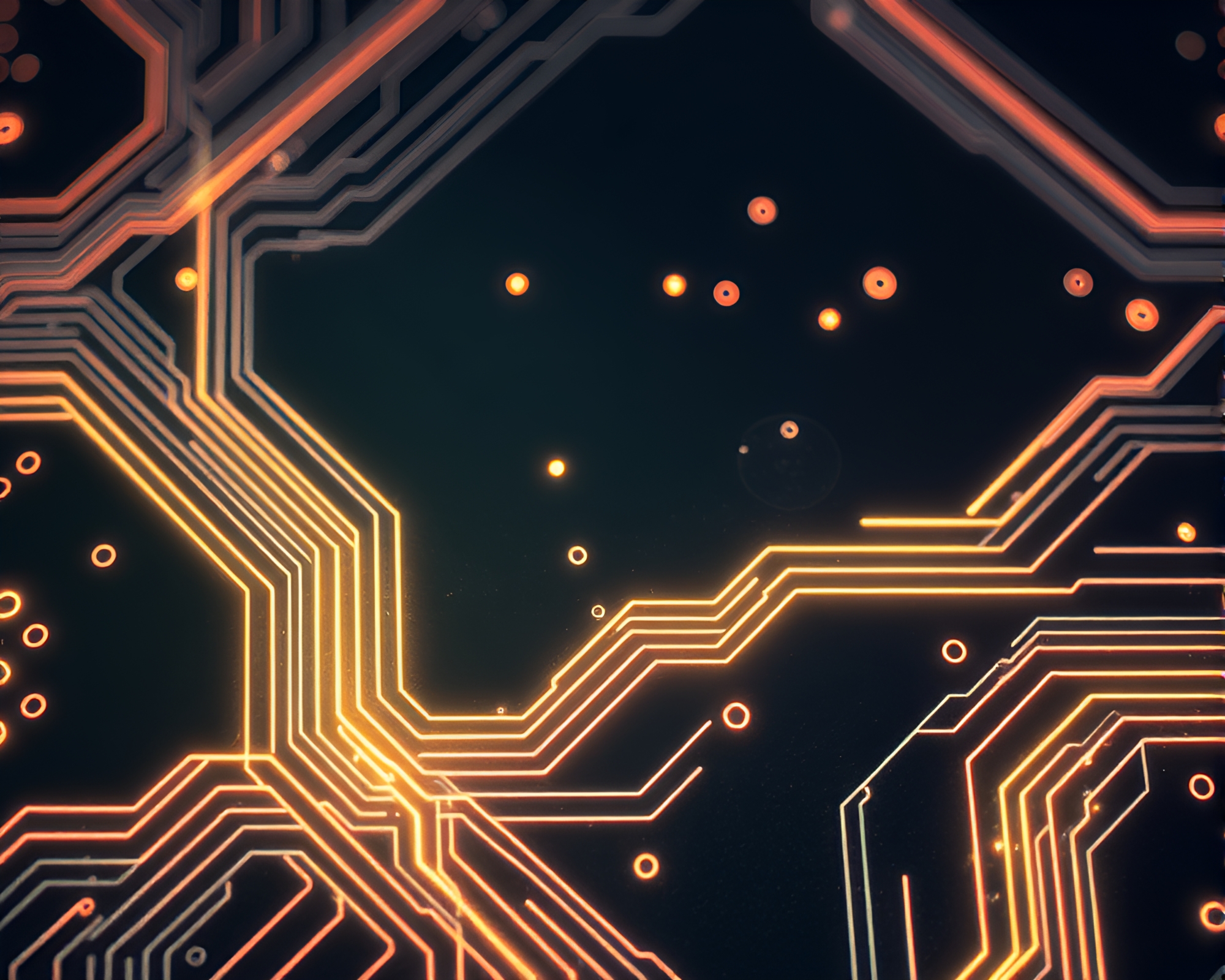 Glowing Rune Stone on Circuit Board Background – free AI stock image