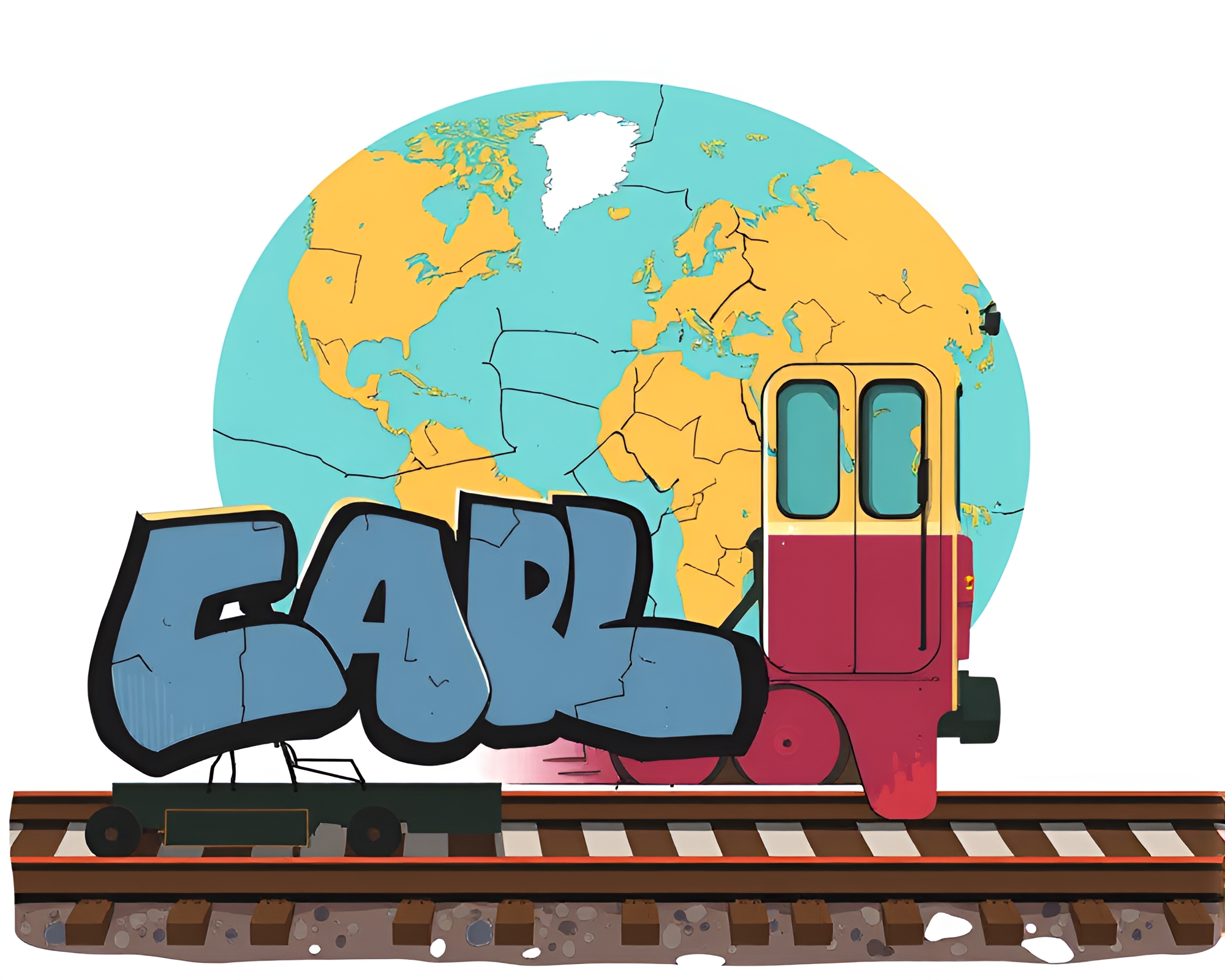 Desolate Train Tracks Through Graffiti-Adorned Drought – free AI stock image