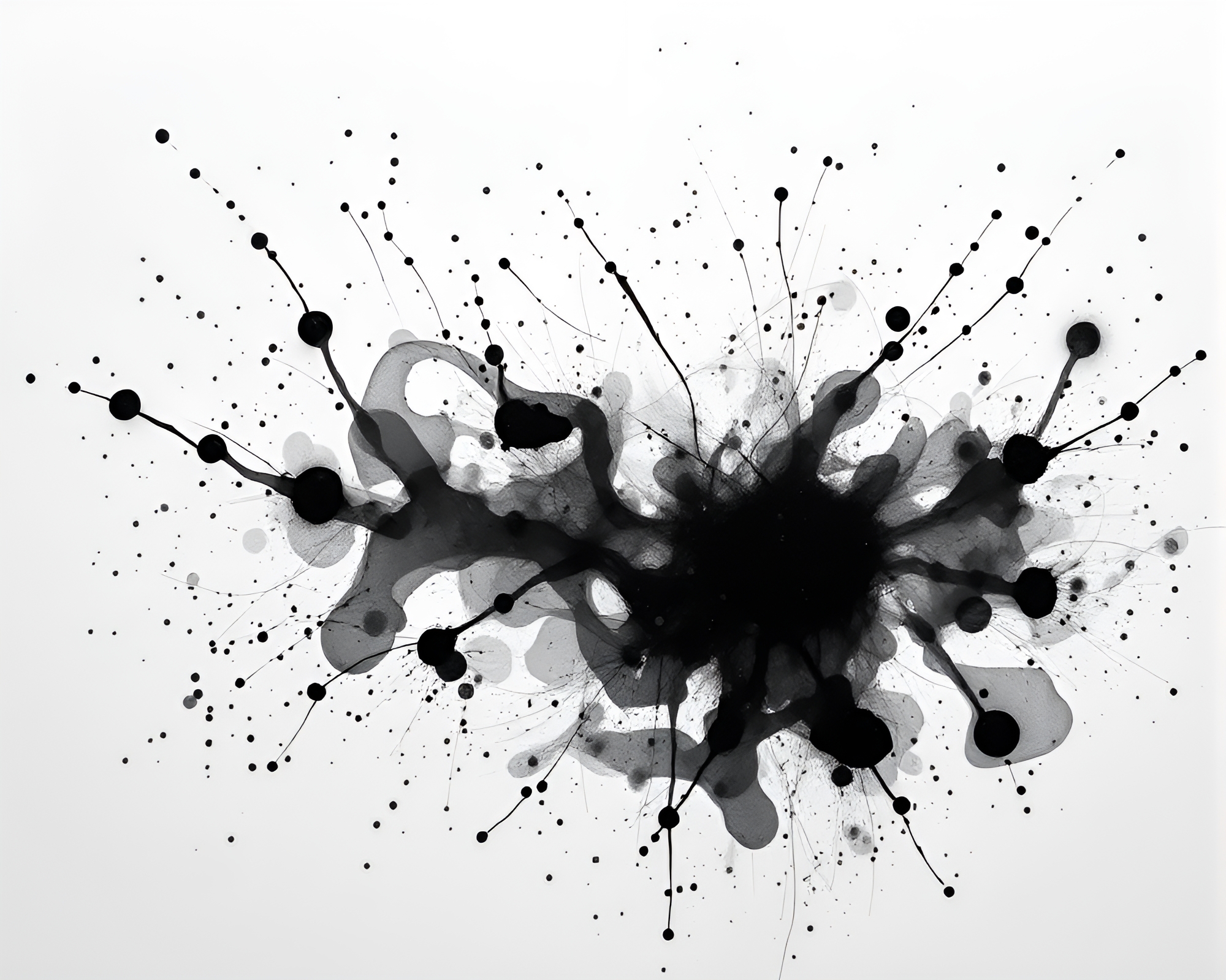 Ink Splashes Artistic Augmented Reality Composition – free AI stock image