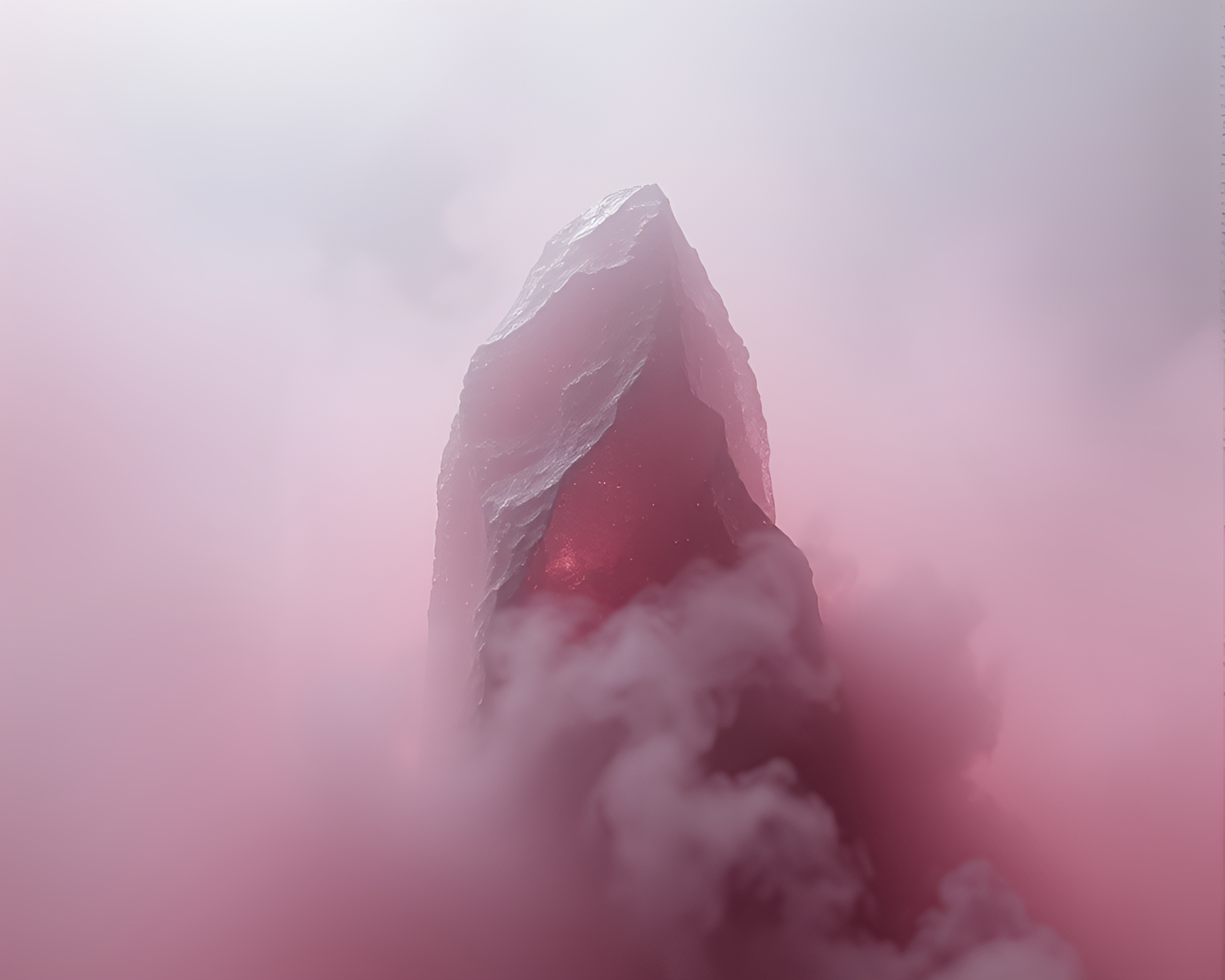 Synthwave Floating Crystal in Muted Earth Tones – free AI stock image