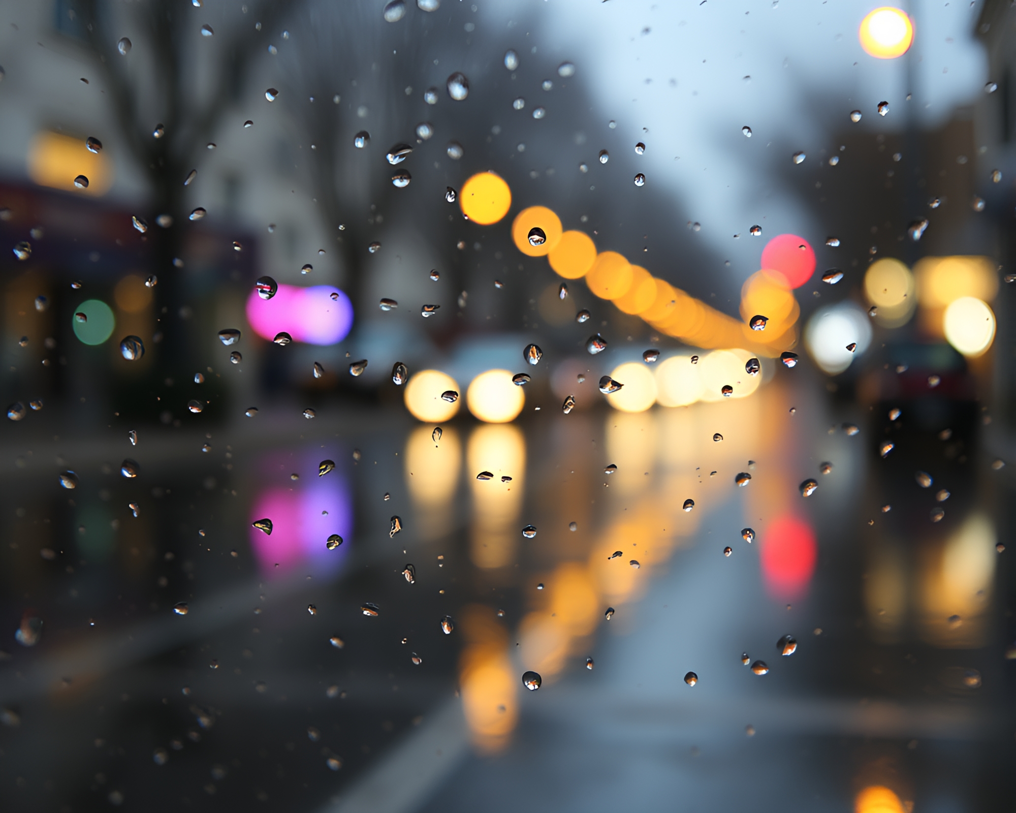 Enchanted Forest Split Focus Halftone Rainy Reflections – free AI stock image