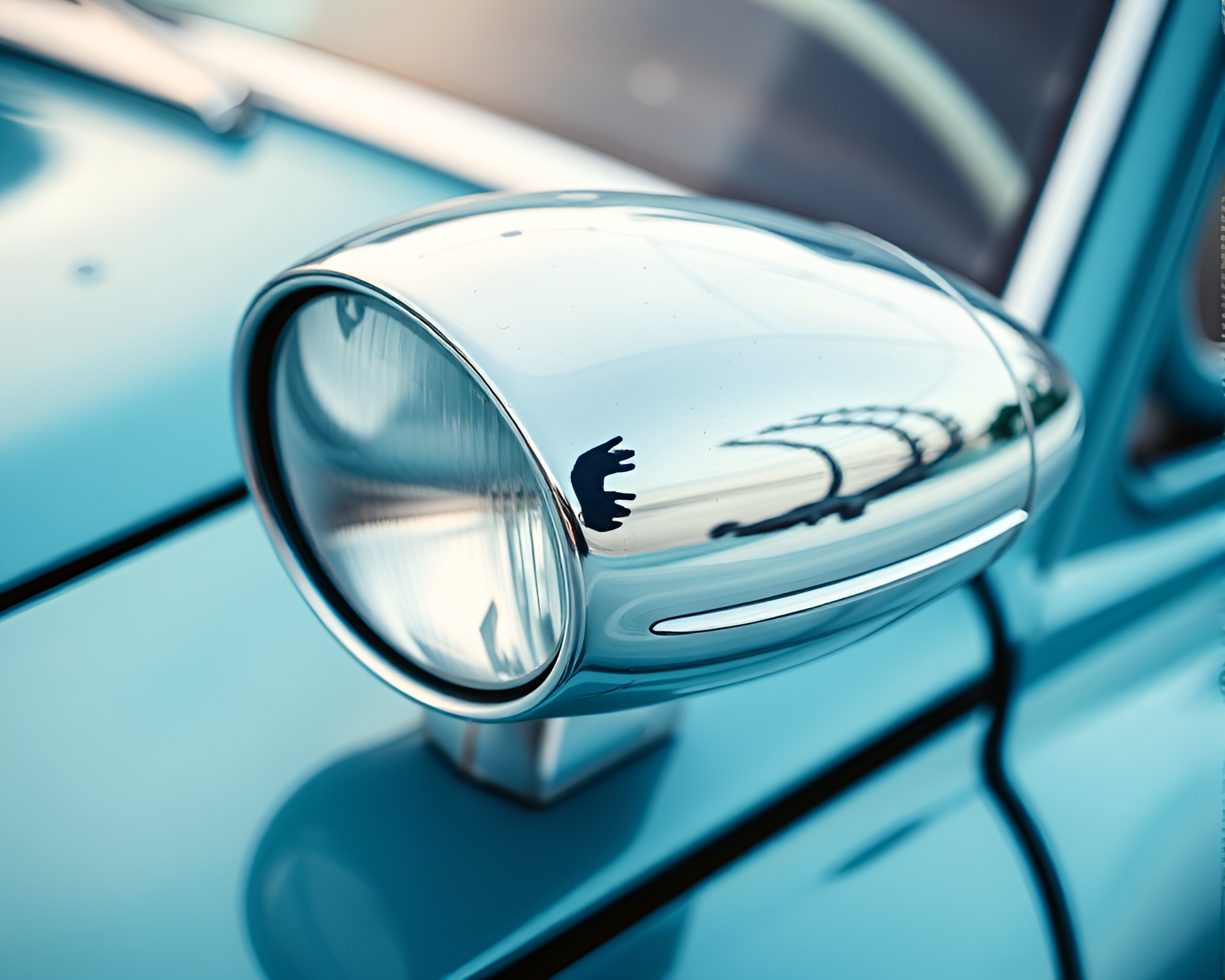 Vintage Car Holographic Reflections – free AI stock image