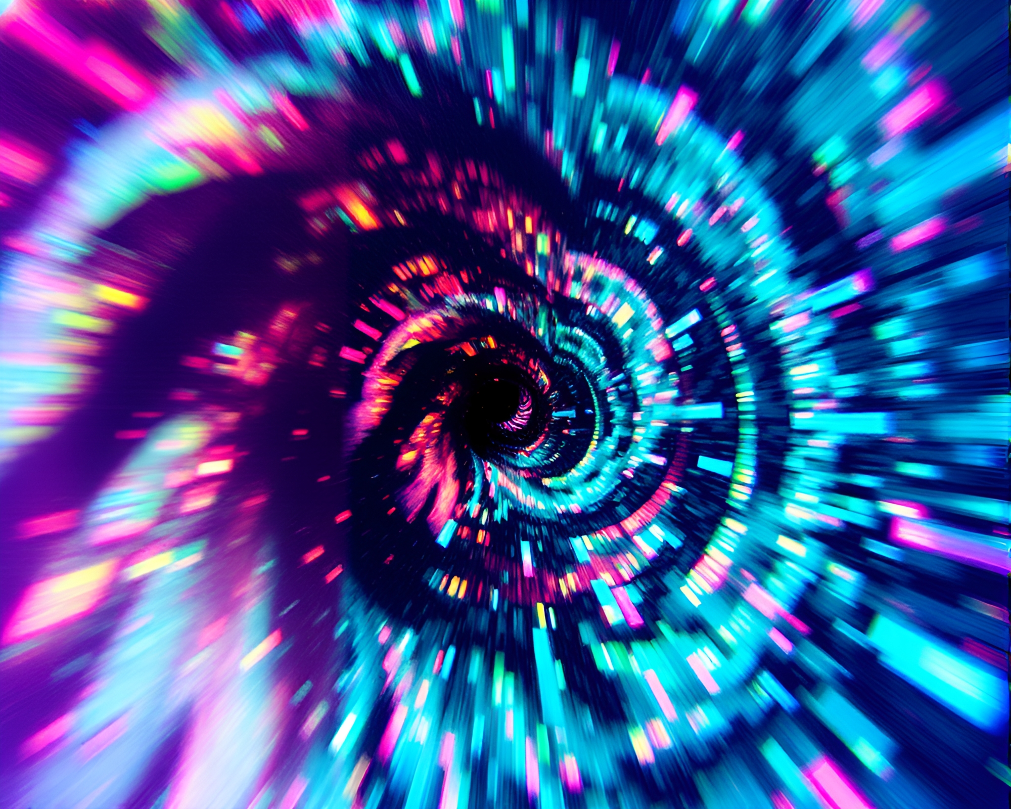 Halftone Grid Psychedelic Swirl Double Exposure Art – free AI stock image
