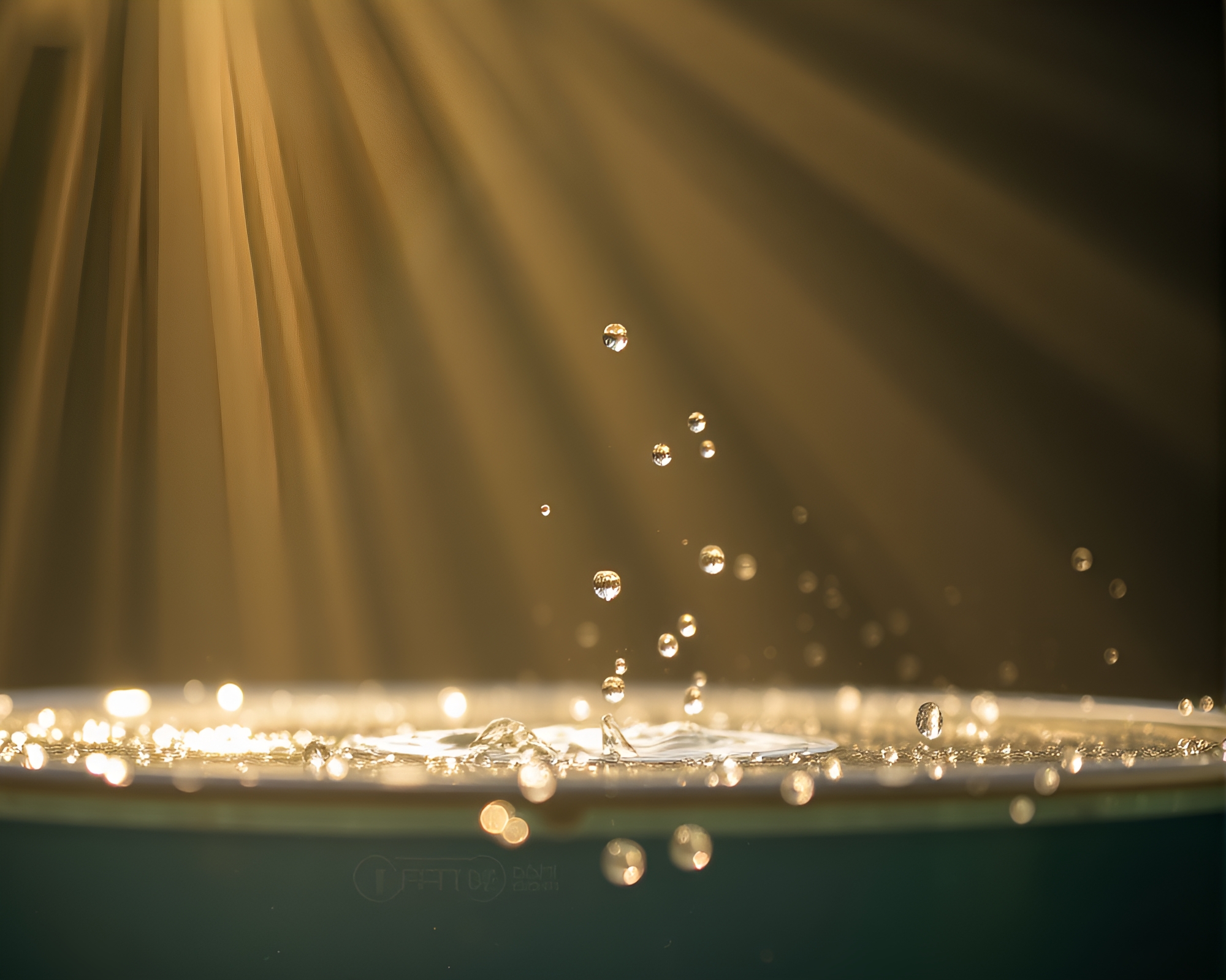 Sunlit Crown of Water Droplets in HDR Photography – free AI stock image