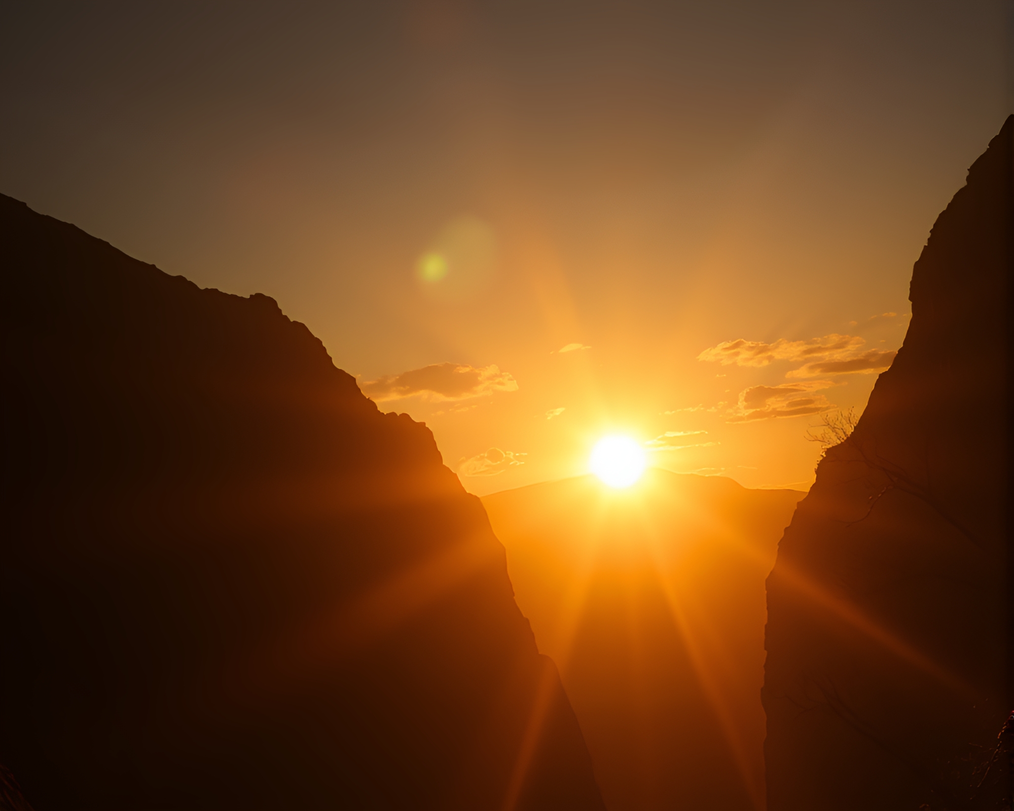 Golden Hour Space Habitat with Lens Sunburst – free AI stock image