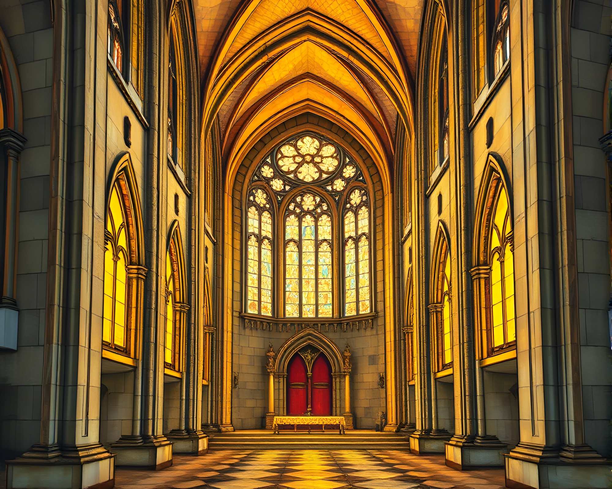 Baguette under Cathedral Stained Light – free AI stock image