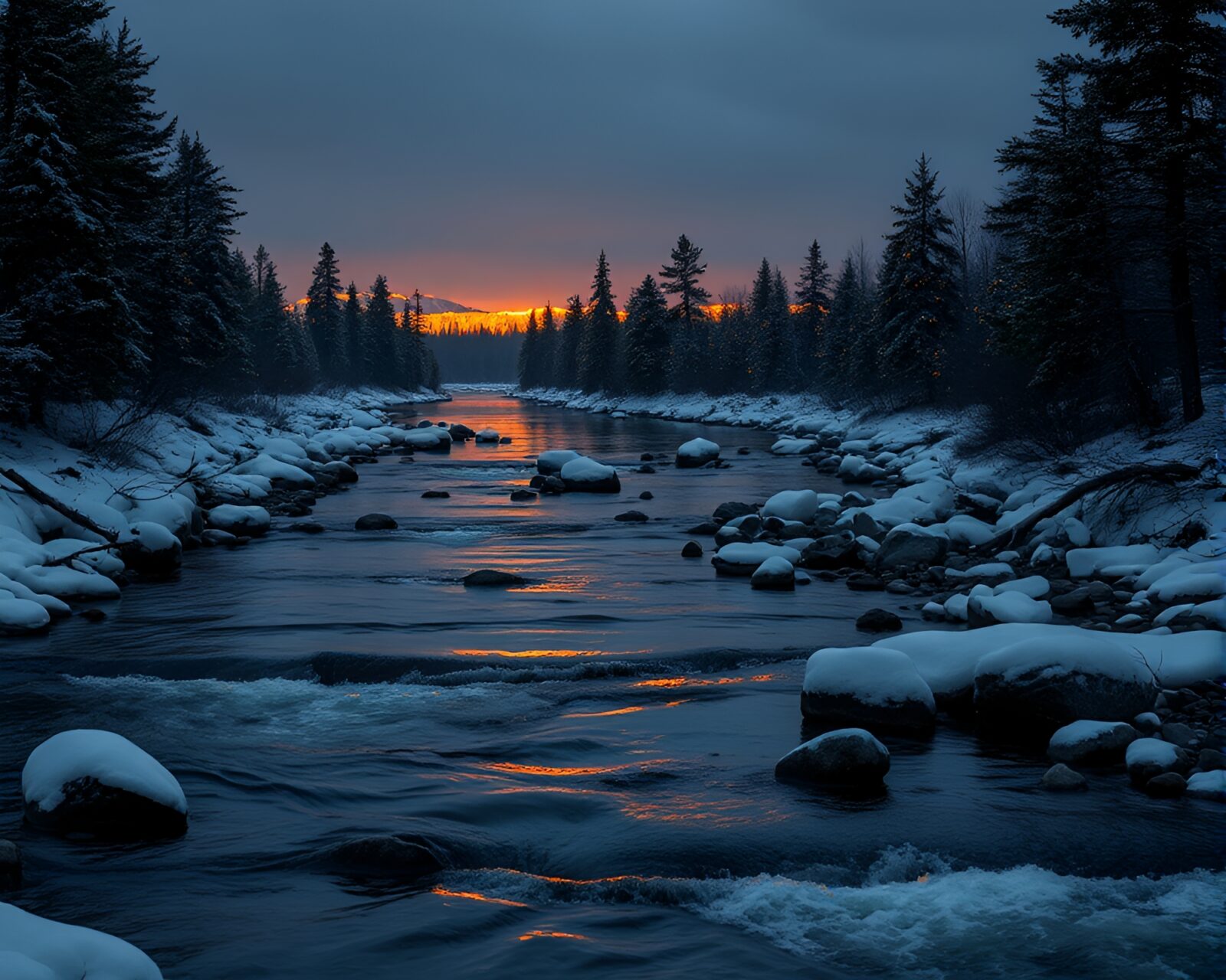 A mesmerizing river of gold under a mysterious off-white light