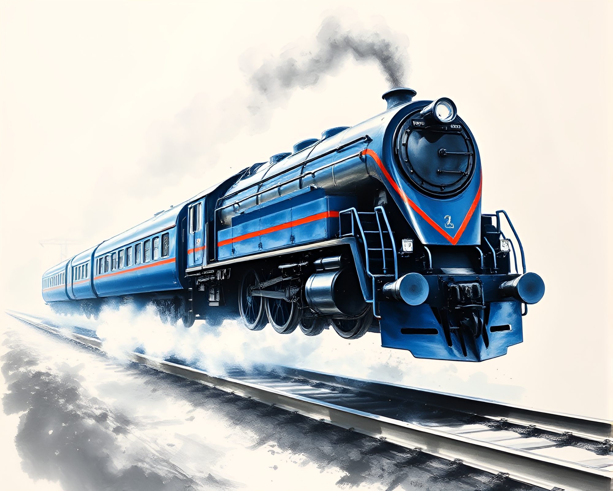 Hyper-realistic Magnetic Levitation Train in Cobalt Blue – free AI stock image
