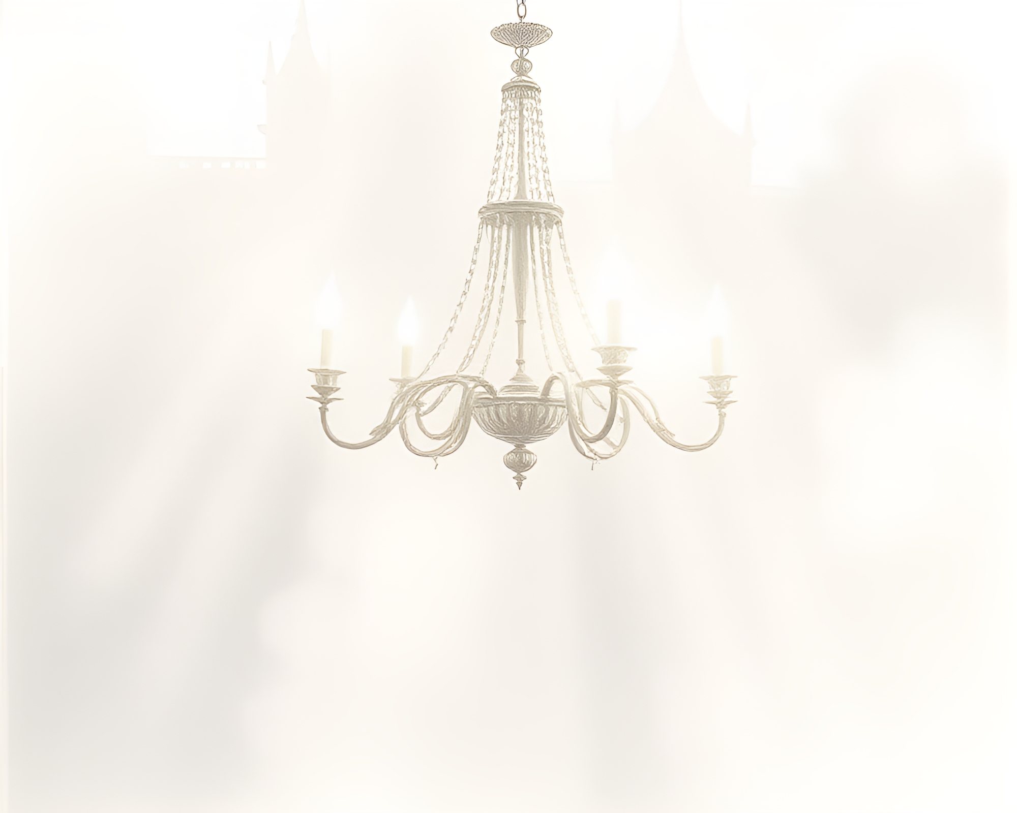 Misty Chandelier Glow in a Pencil Sketch – free AI stock image