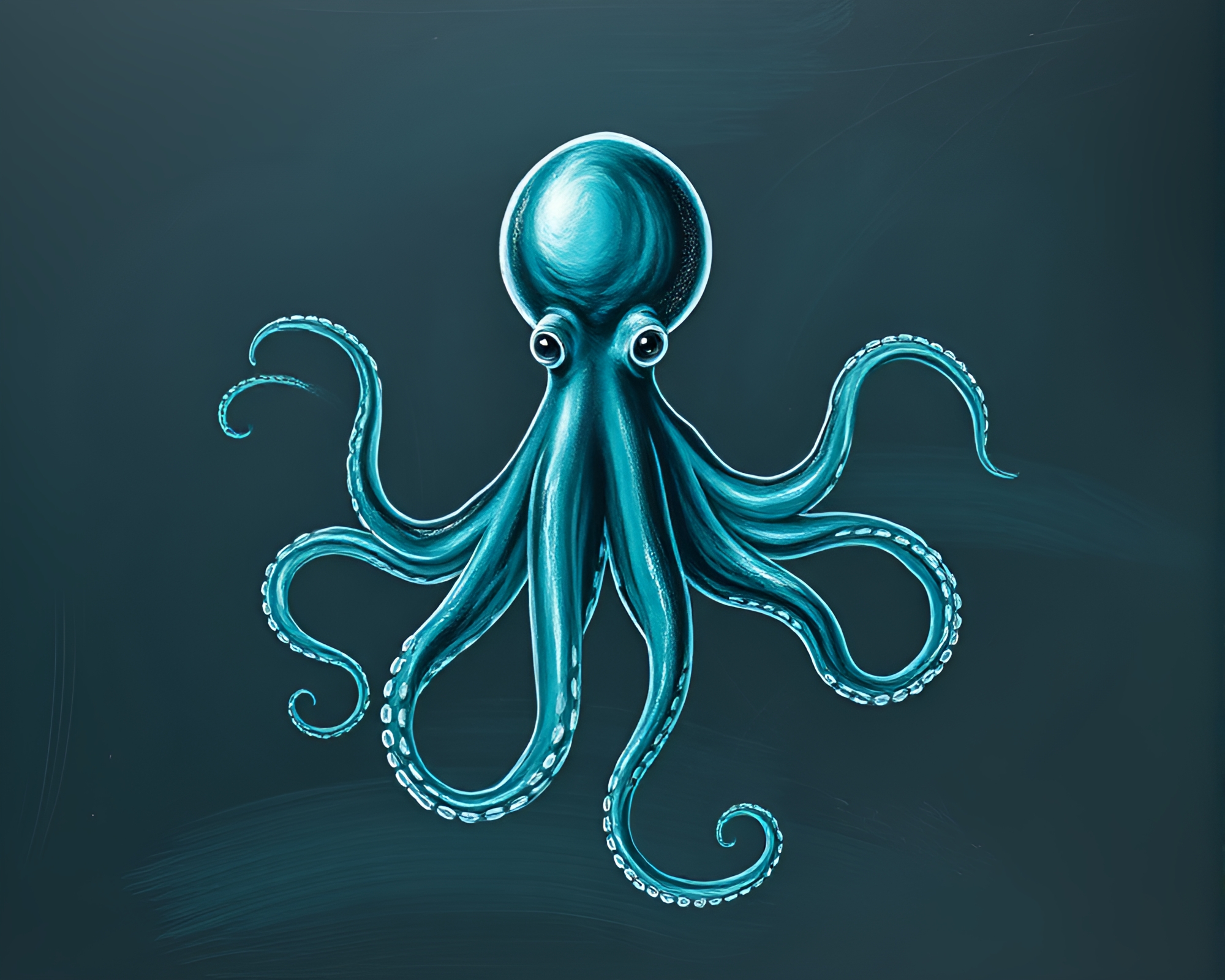 Mystical Octopus in Turquoise Fluid Simulation – free AI stock image