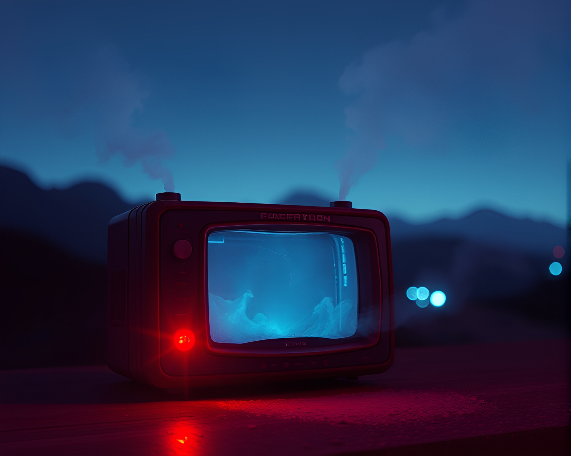 Rusty Pocketknife in Steam Vapor with Retro Scanlines – free AI stock image