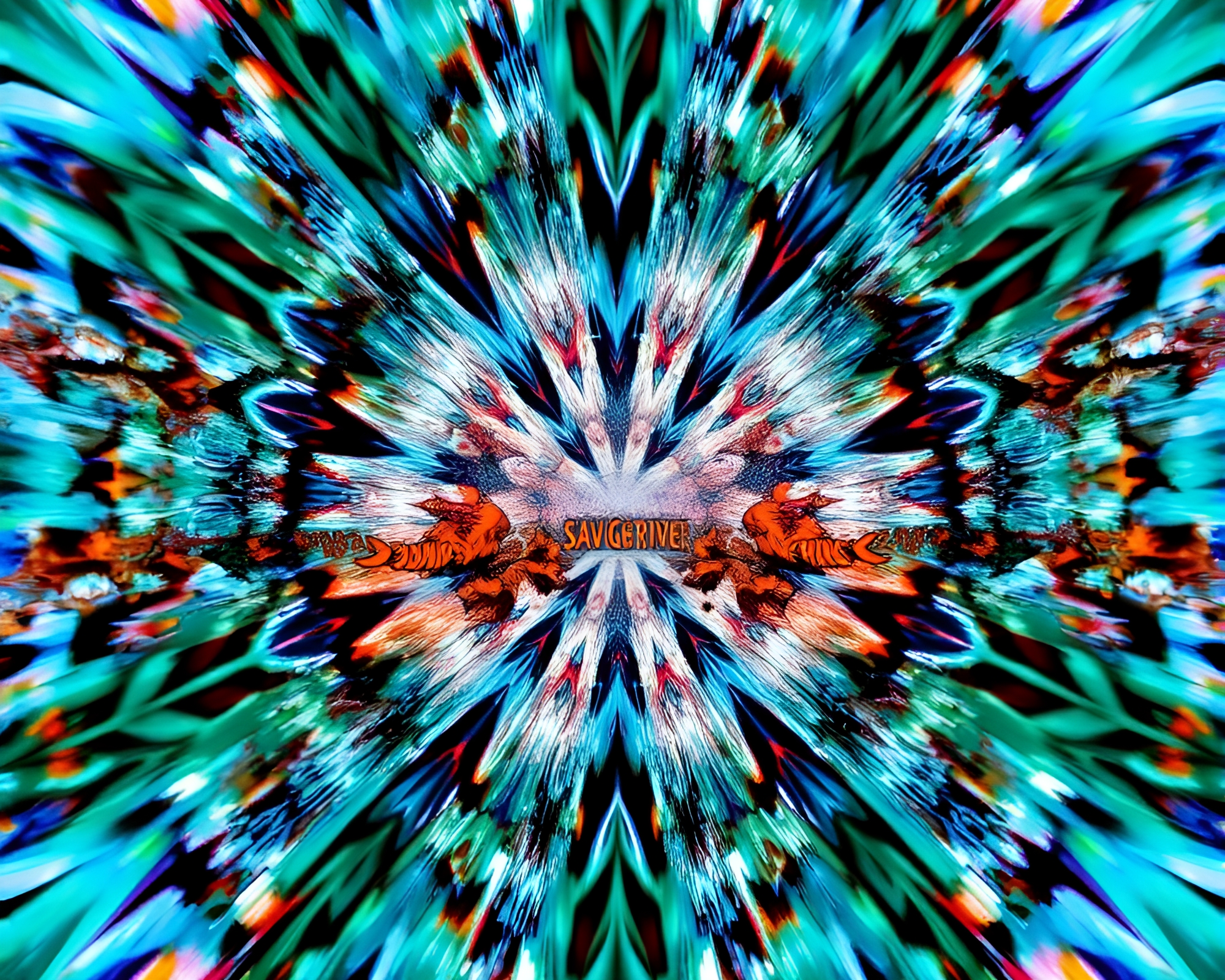 Savage River Zoom Burst Kaleidoscope Comic Book Scene – free AI stock image