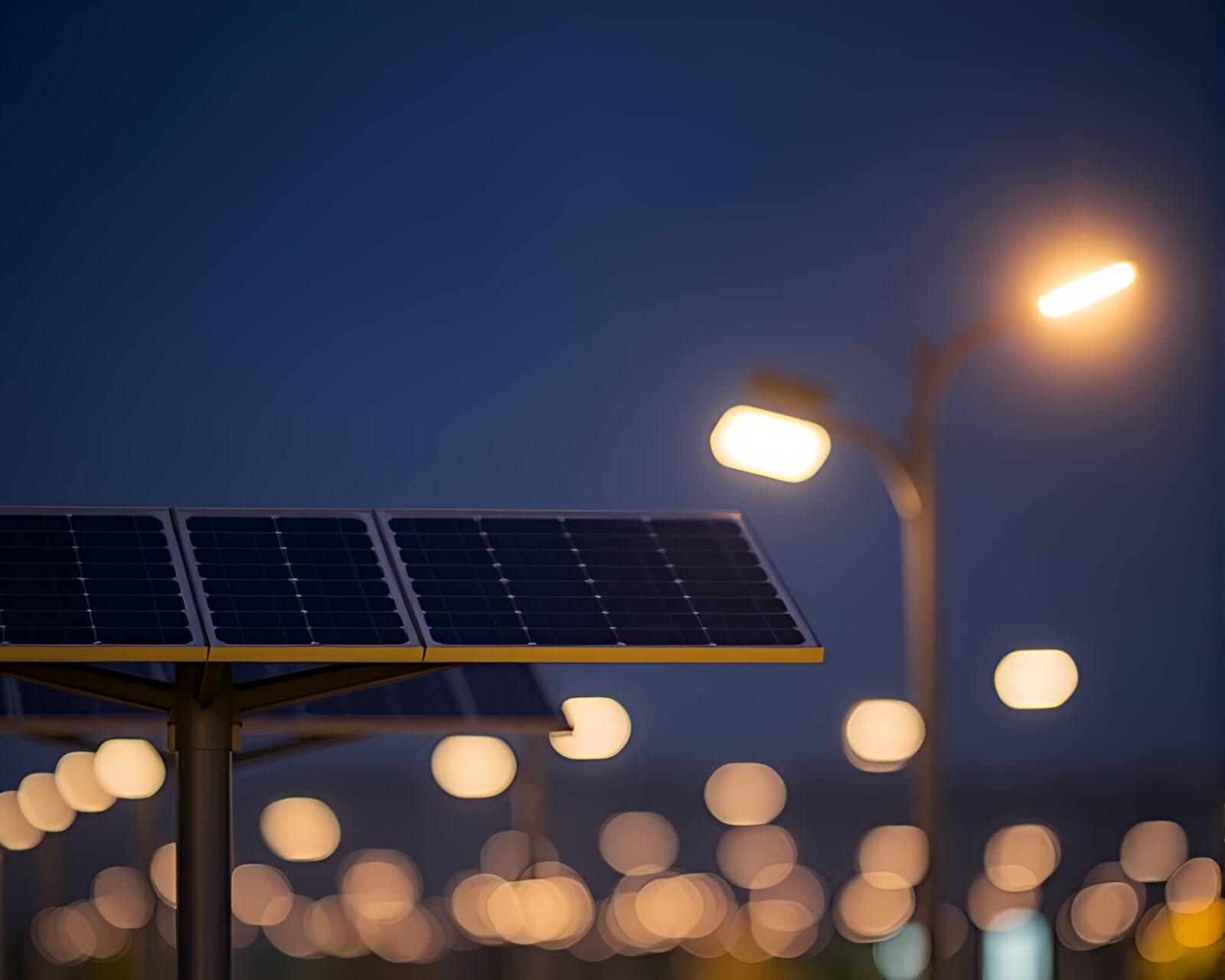 Grainy textured image of solar panels in gentle light